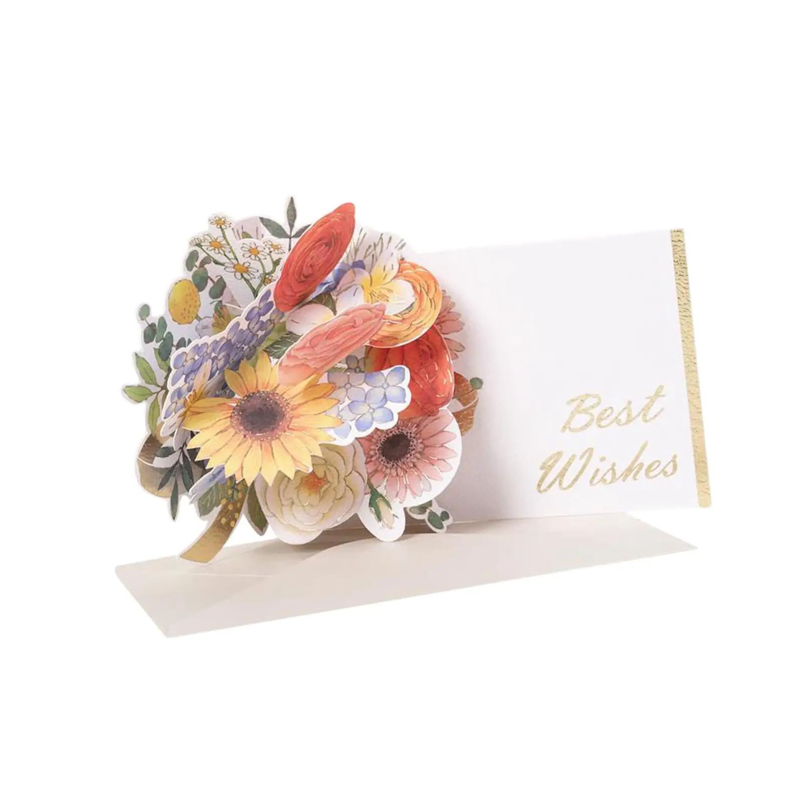 up Flower Greeting Card 3D Cardfor Valentines Party Winter