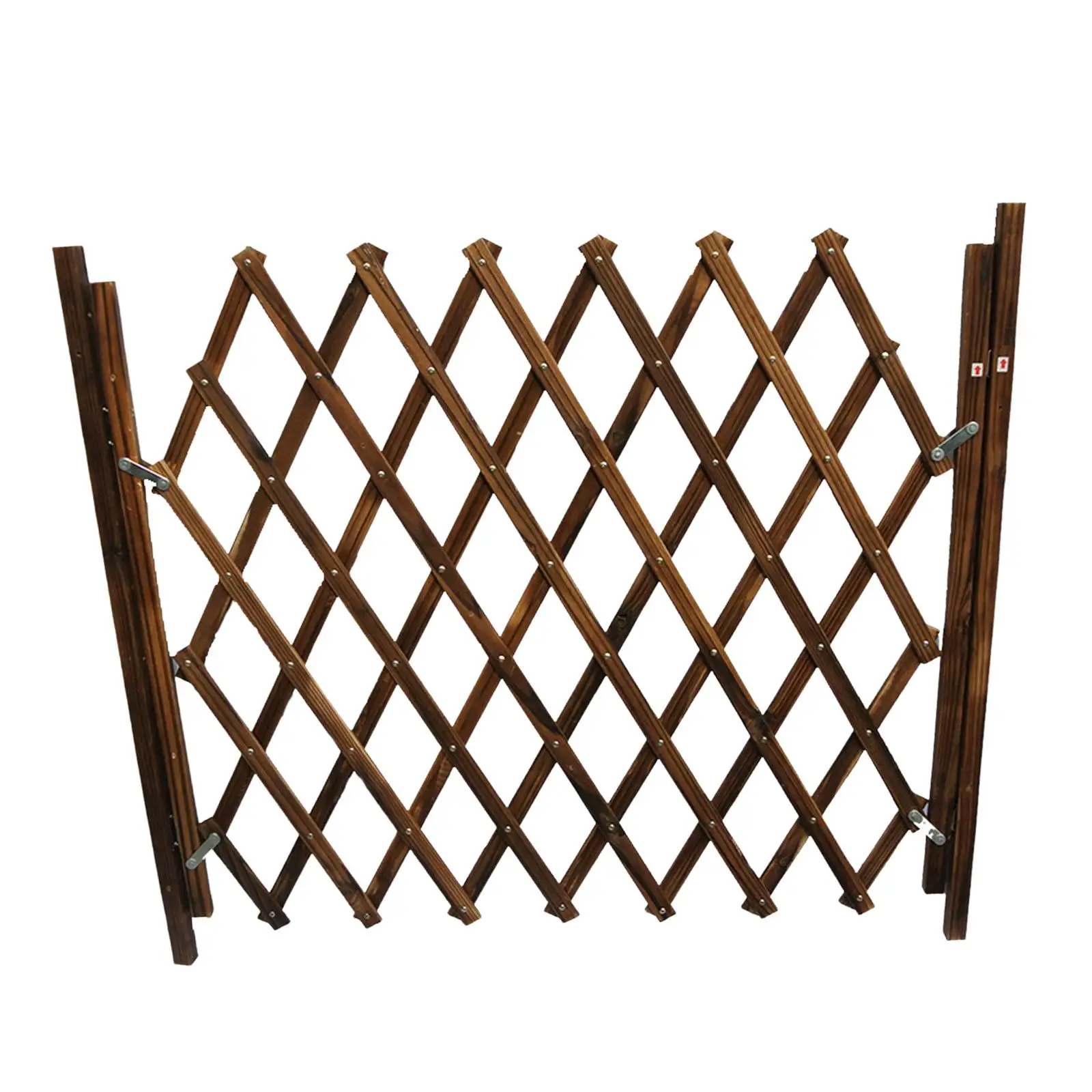Wooden Expandable Accordion Dog Gate Folding Baby Barrier Fence Sliding Door for Kitchen Doorway Hallways Living Room Lawn