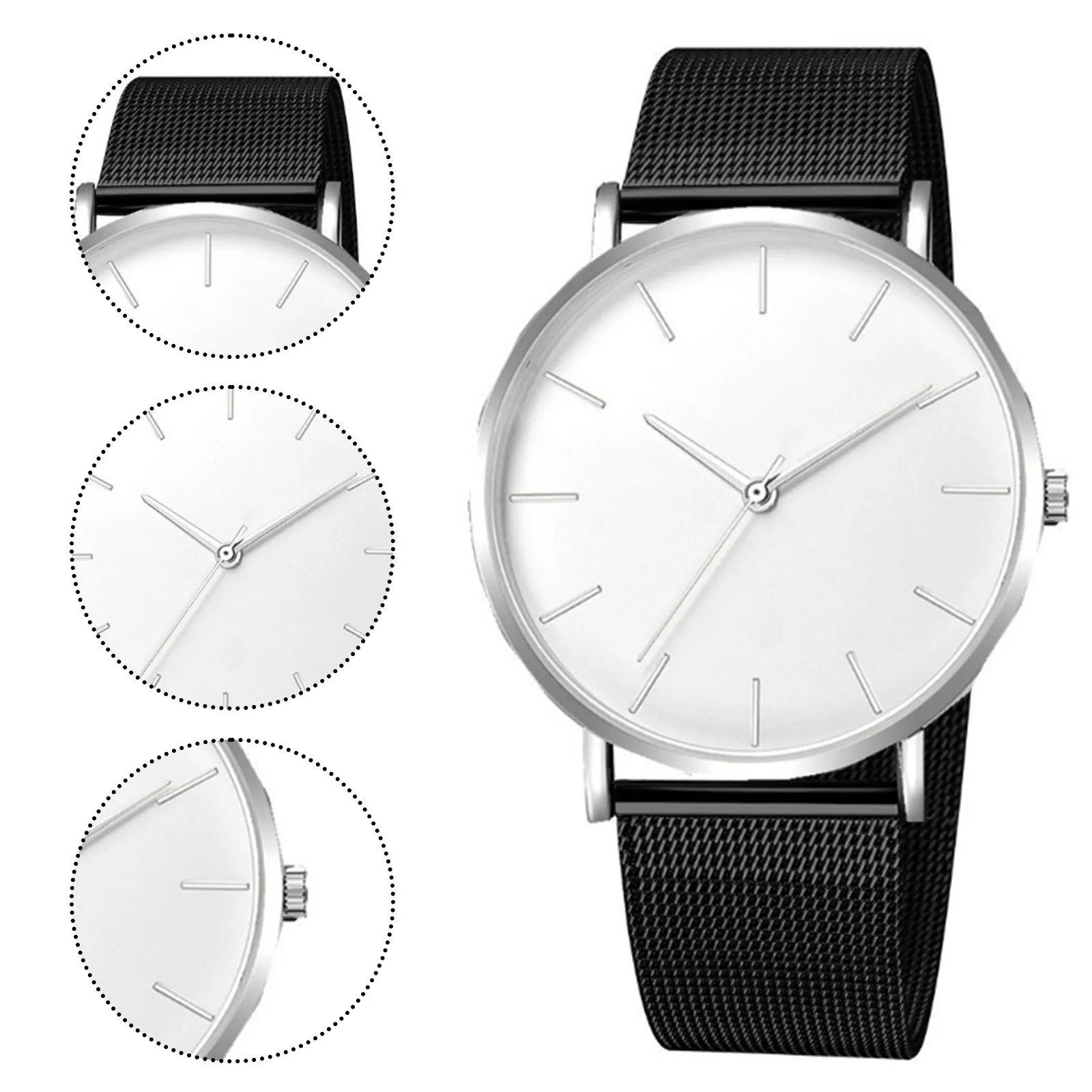 Luxury Watch Quartz Watch Stainless Steel Dial Casual Bracelet Watch Mesh Band Quartz Watch Men Mechanical Wristwatches