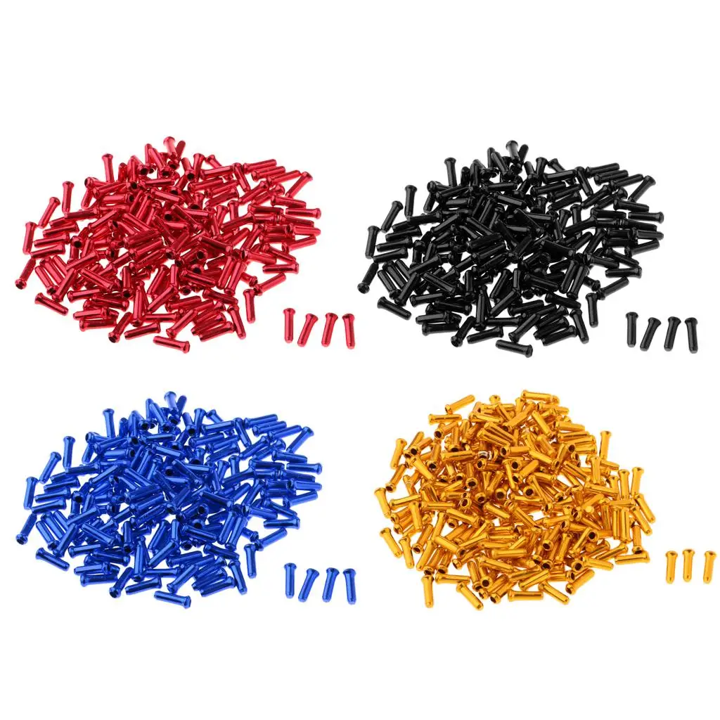 500PCS Bike Cable Tips, Brake Wire End Caps, Alloy Road Bikes Brake End Cable Crimpser  Selected