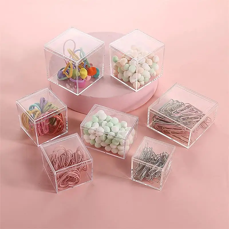 12-teilige transparente Acrylboxen mit Deckel, Kunststoff-Organizer, Geschenkverpackung, Lebensmittel-Süßigkeiten-Aufbewahrungsbehälter für die Präsentation zu Hause – Detail 5