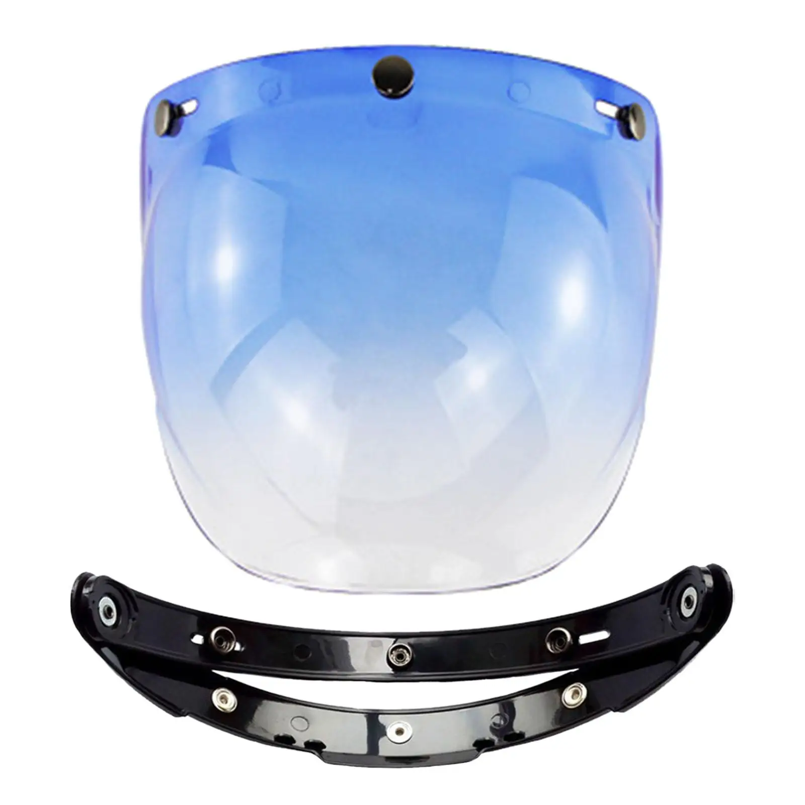 Bubble 3 snap visor shield with visor base attachment, fits open helmets