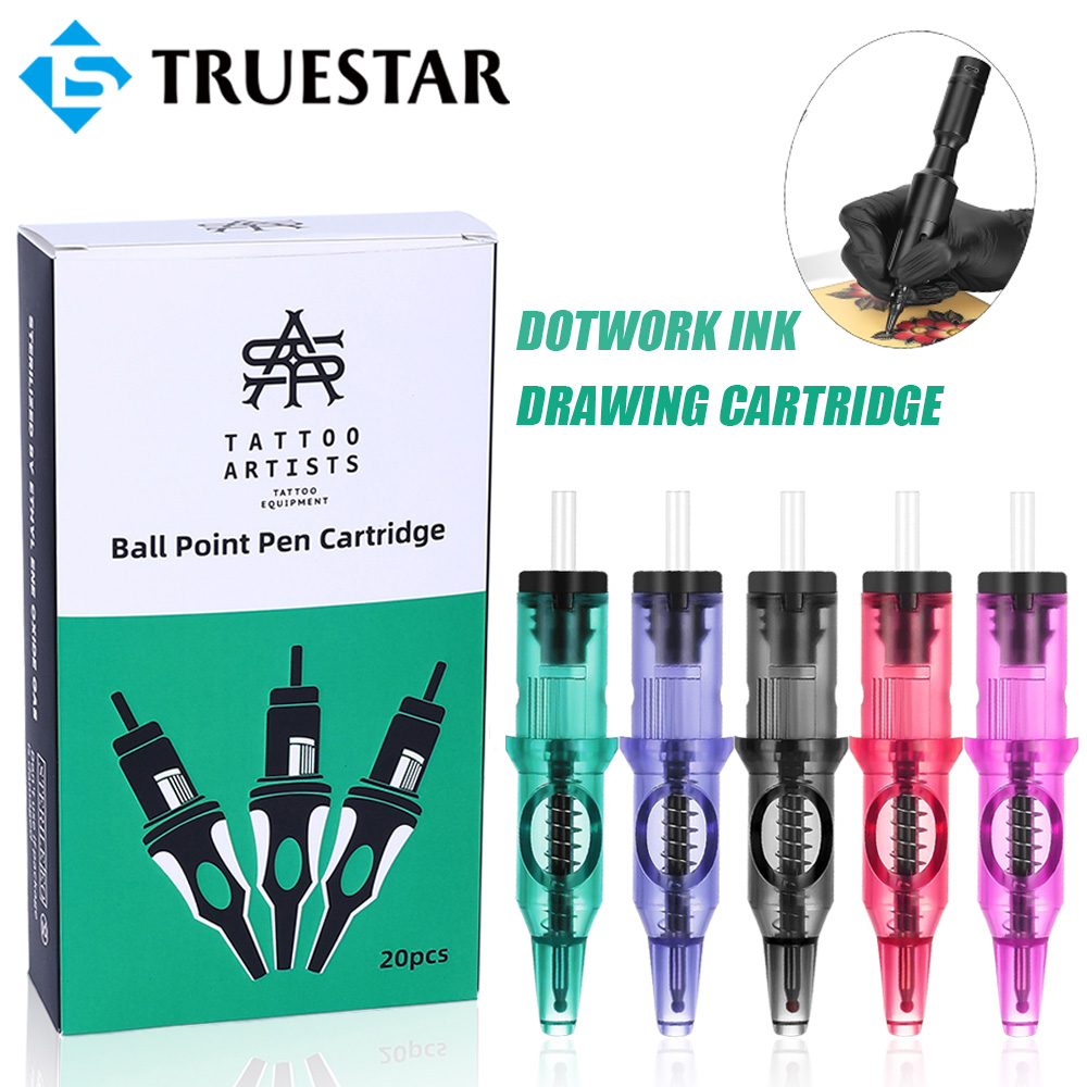 Best of 5 / 10 / 15 / 20PCS Ballpoint Tattoo Cartridge Needles 5 Colors Dotwork Ink Drawaing Needle Practice Refill For Tattoo Pen Grip Supply Reviews & Tips