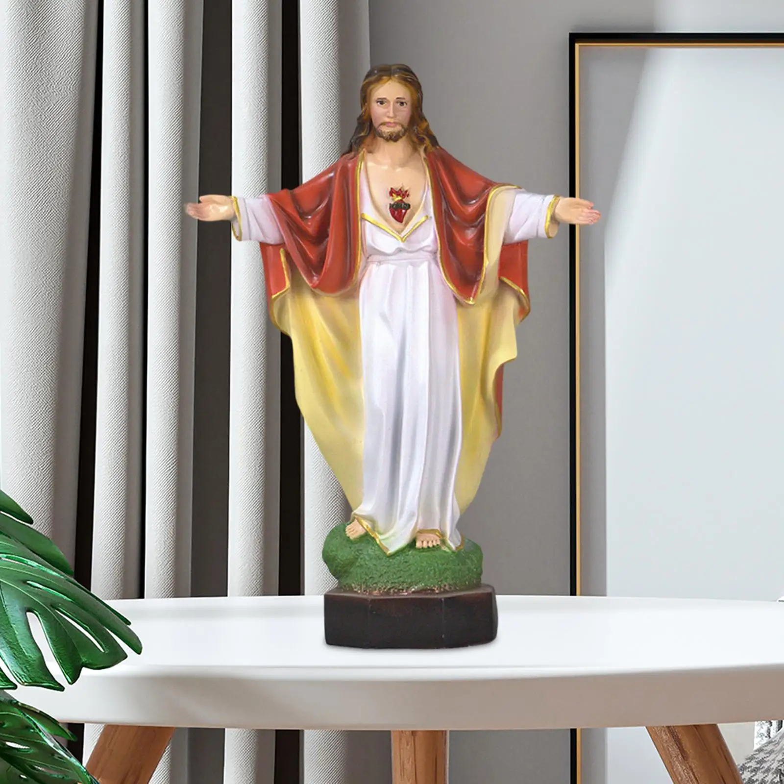 Jesus Resin Figures Painted Collections 30cm Religious Gifts Savior Figurine for Home Office Cabinet Church Shelf Holiday Decor
