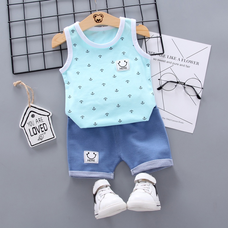 Title 5, Newborn Baby Clothes Print Boys Suit Summer Bab...