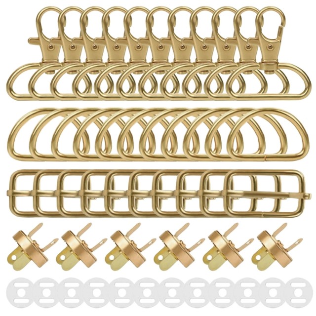 50 Pieces 32mm Hooks, 32mm Metal D Rings, Triglide Slide Buckles