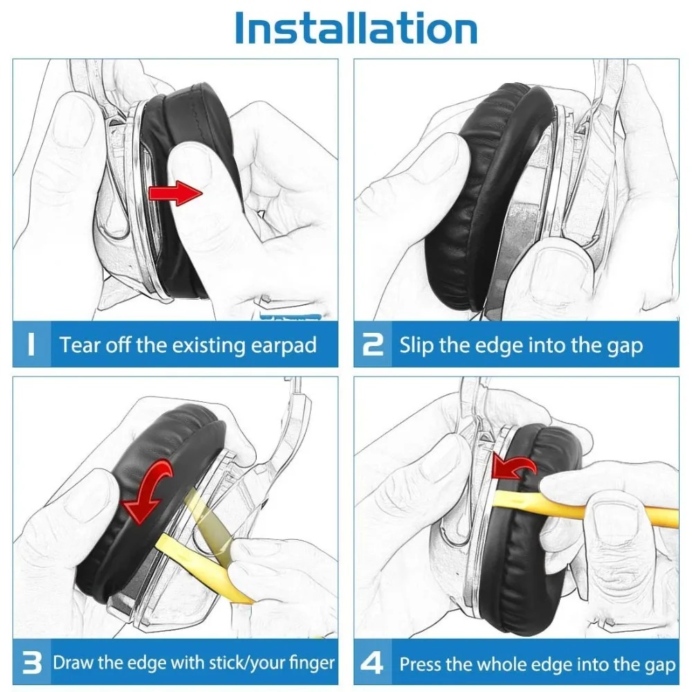 1Pair Replacement Protein Leather Earpads Ear Pads Muffs Repair Parts For Urbanears Plattan 2 ADV On-Ear Headphones