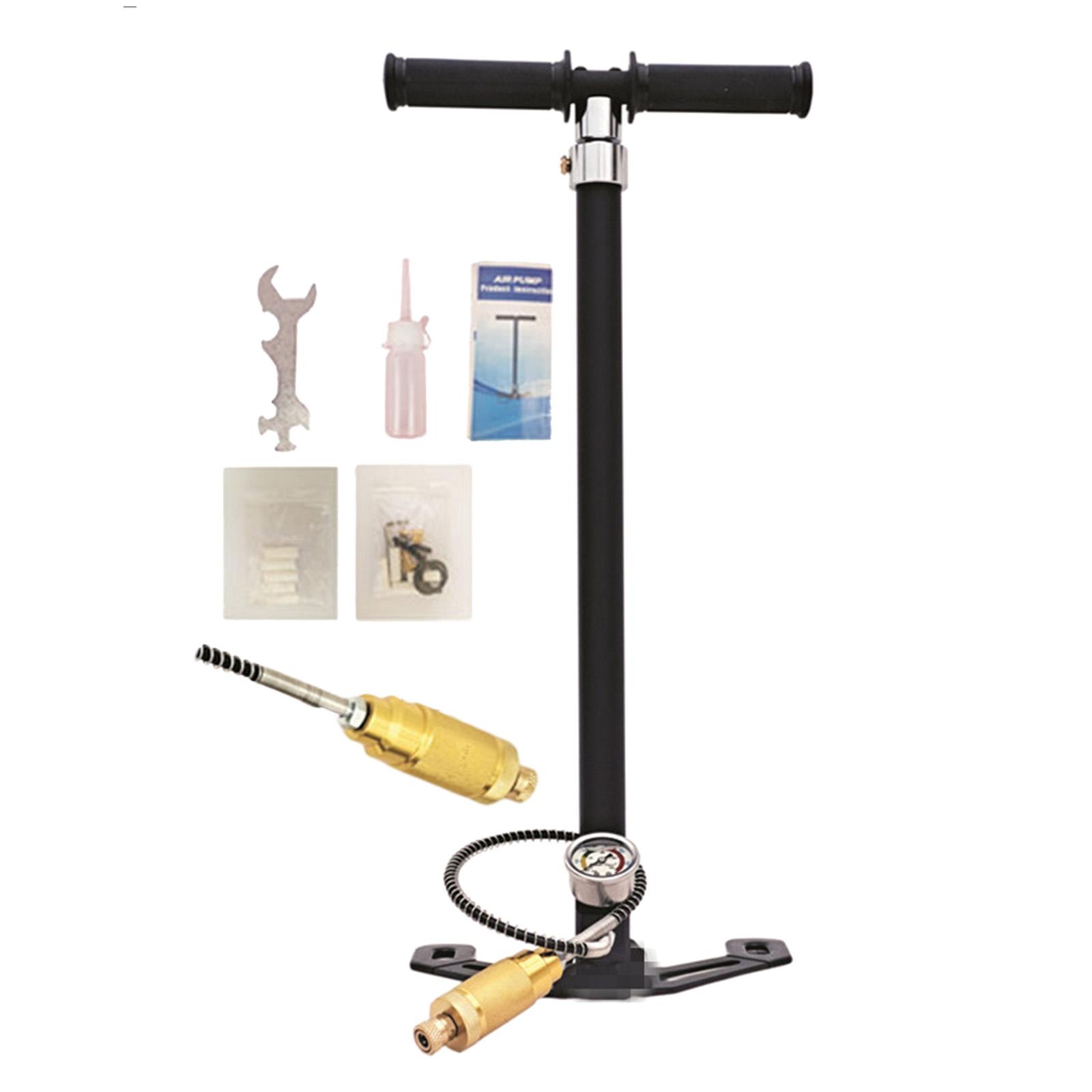 Portable High Pressure Shock Pump Aluminum Alloy Digital Gauge T-Handle Design Air Compressor Adapter 1pcs Pcp Mini