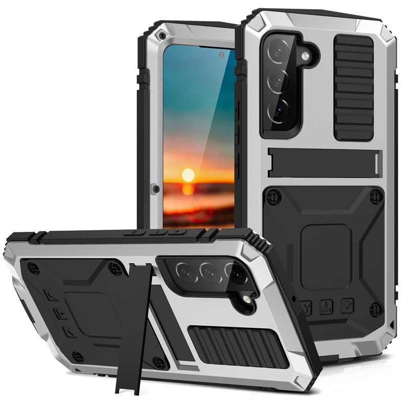 Rugged Armor Full Phone Case for Samsung Galaxy S23 S22 S21 S20 Plus Note 20 Ultra A32 A72 A52 Metal Aluminum Shockproof Cover