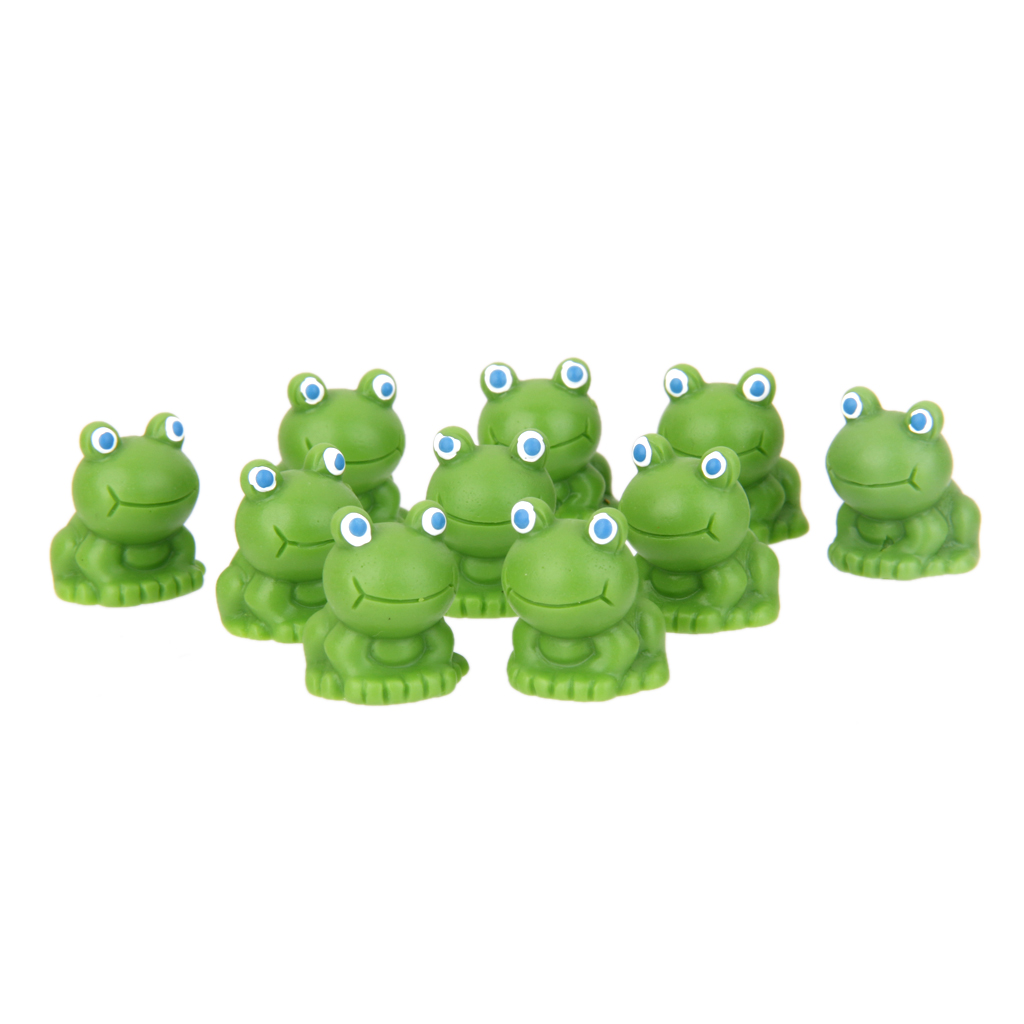 MagiDeal 10Pcs Garden Decor Bonsai Miniature DIY Craft Resin Frog Shelf Display Ornament