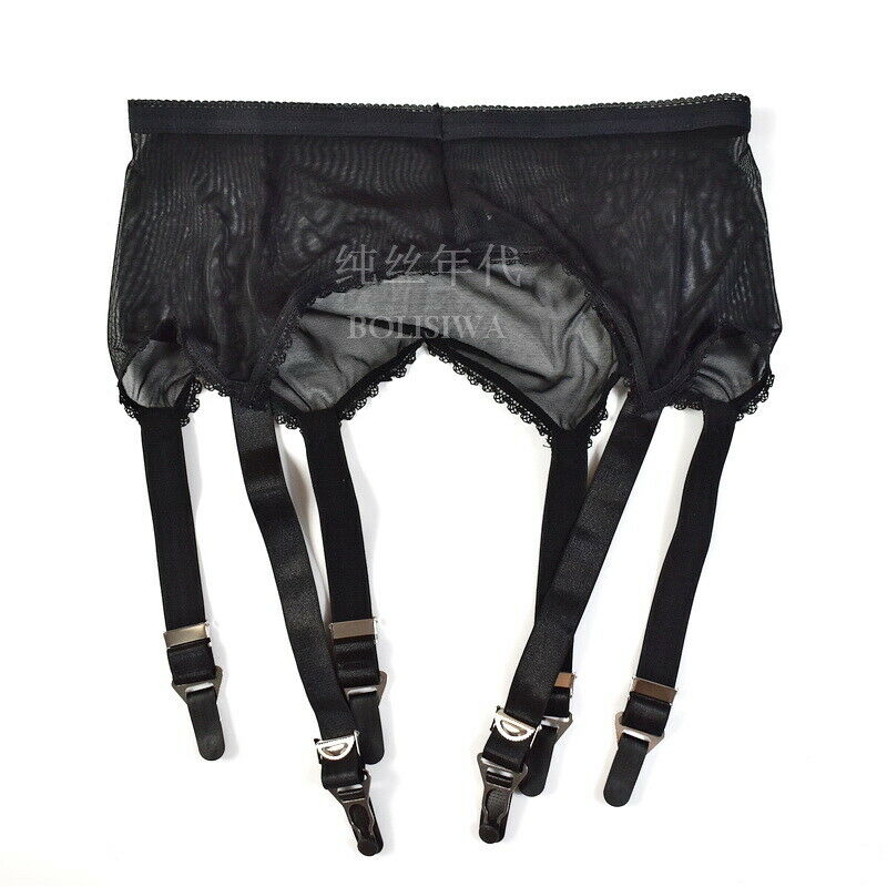 Description Picture 3 of itemSexy sheer Mesh retro high-waist metal Garter Belt 6 Straps VTG Suspender(s-XXXL）plus size queen size