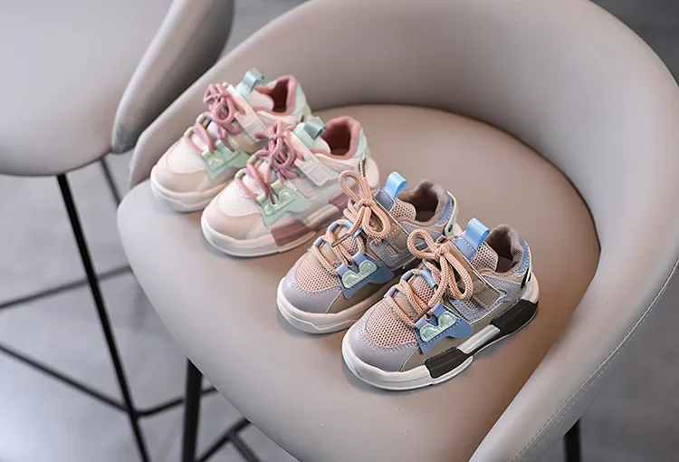 2023 Frühling Kinder Mädchen rosa Schuhe Herbst Mesh atmungsaktive Kinder Turnschuhe für 5-18 Jahre Junge leichte Laufs chuh Walking Soft – Detail 4