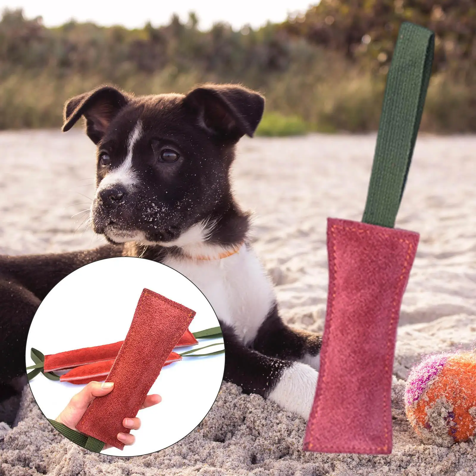 Durable  Tug Toy Bite Sleeve Stick Training Bite Pillow Rope Chew Toy with 2 Handles Sticks for  Outdoor Medium to Large Dogs