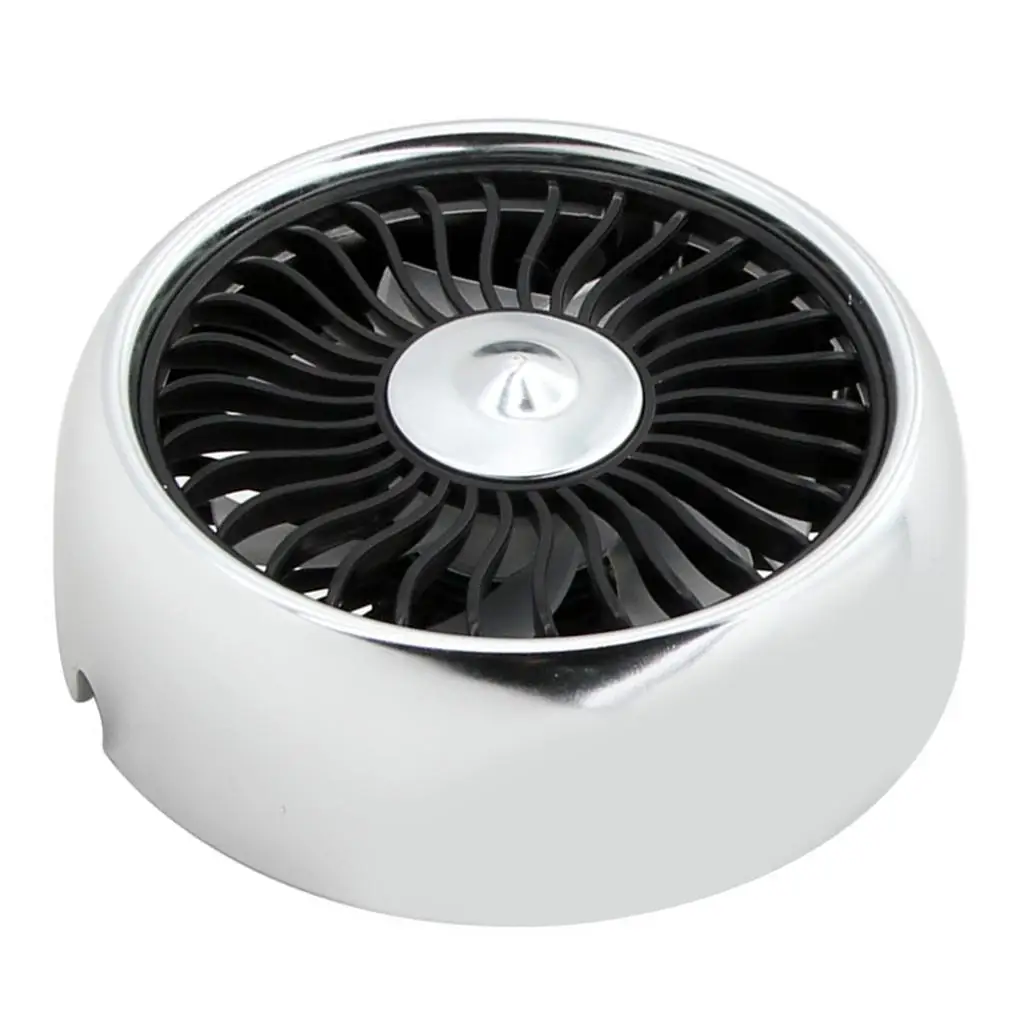 Vehicle Car Home Summer Fan Cooling Fan USB Rechargeable Air Cooler Silver