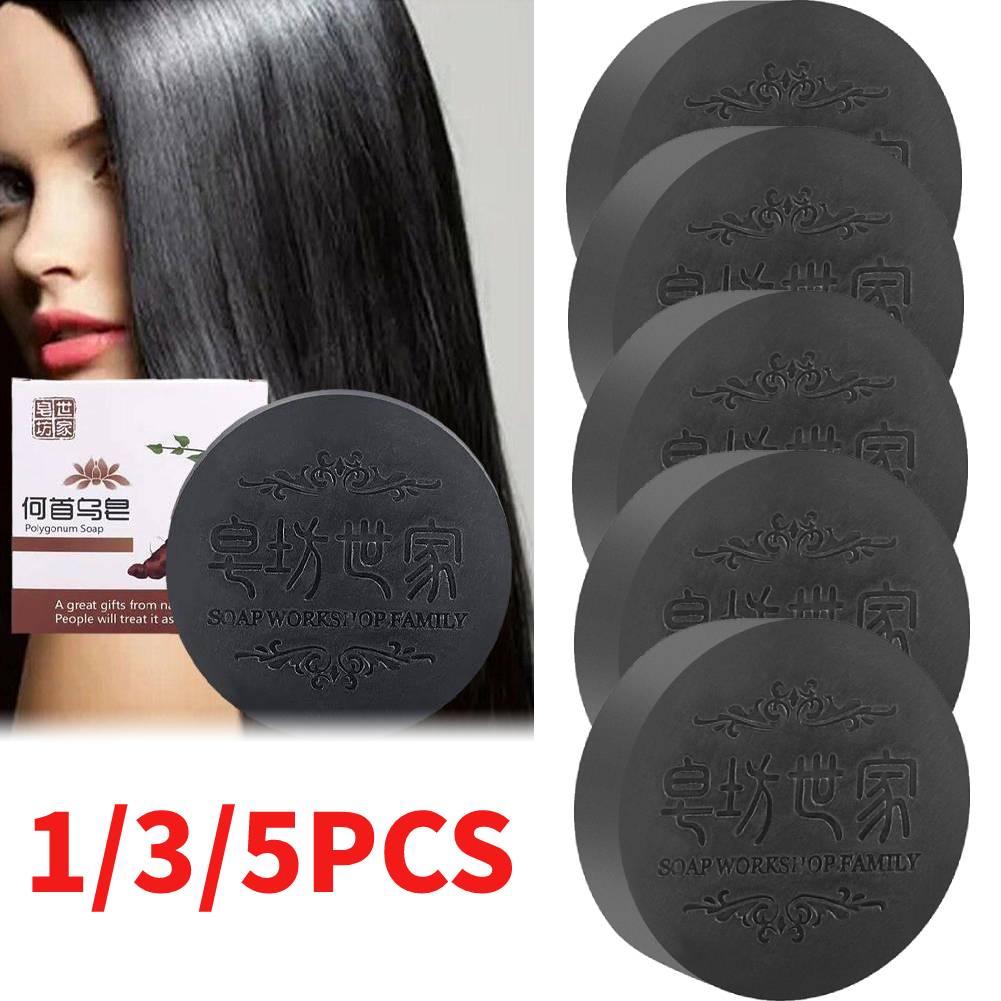 Best of 1 / 3 / 5pcs Soap Hair Darkening Shampoo Bar Repair Gray White Hair Color Dye Face Hair Body Shampoo Natural Organic Black Soap 100g Reviews & Tips