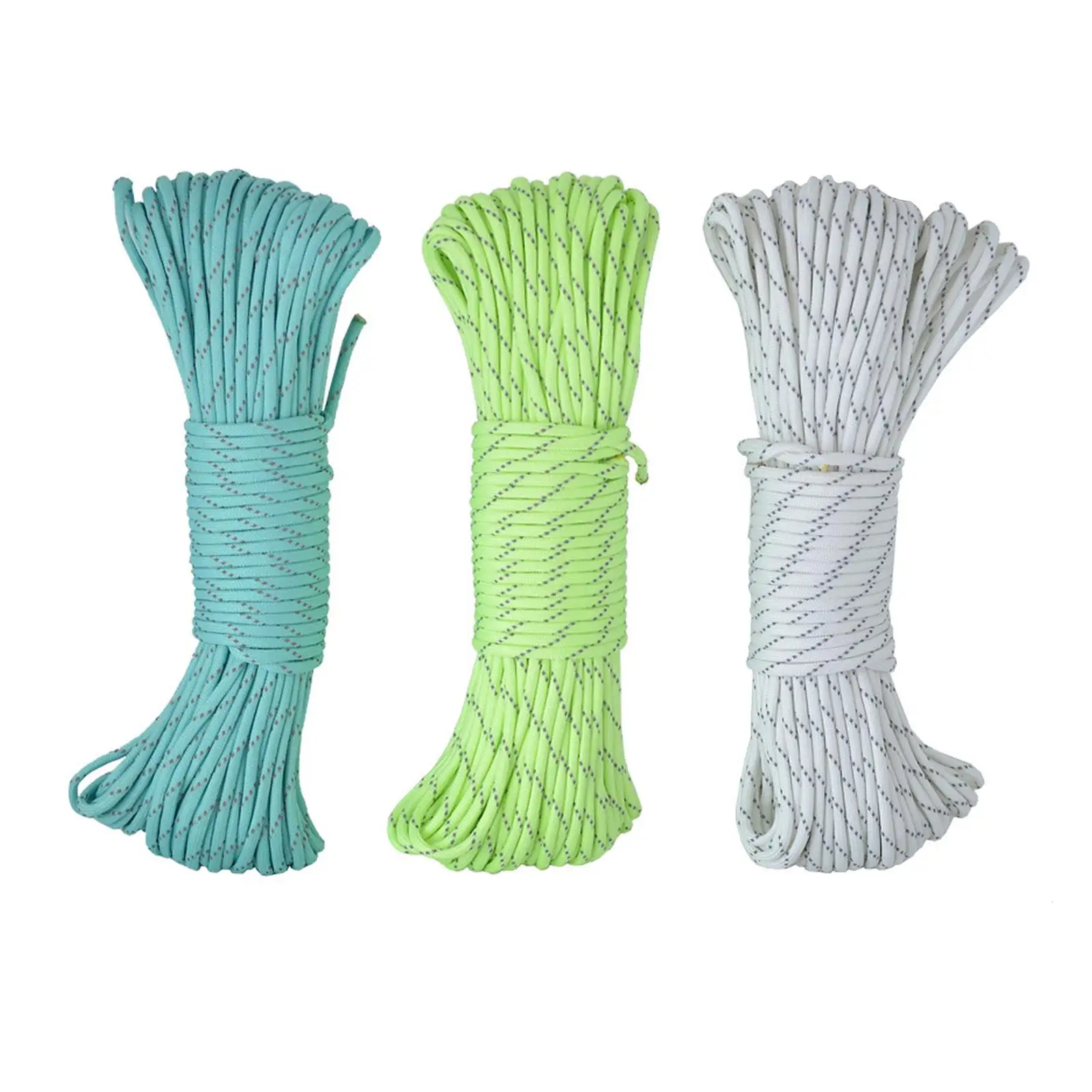 Glow in The Dark Luminous Rope Reflective Parachute Cord Lanyard for Outdoor Packaging