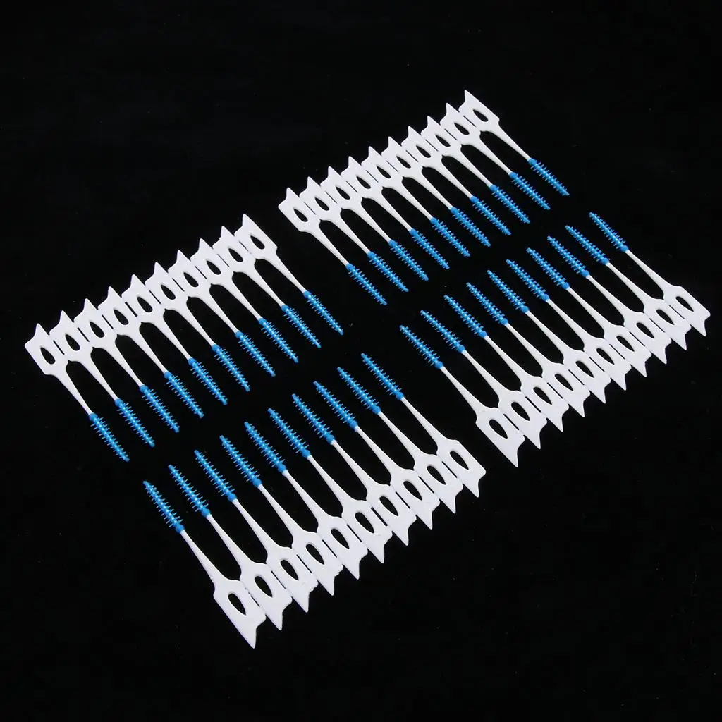 Pack of 40pcs, Silicone Interdentl   Flossing Oral Dentl Hygiene Brush