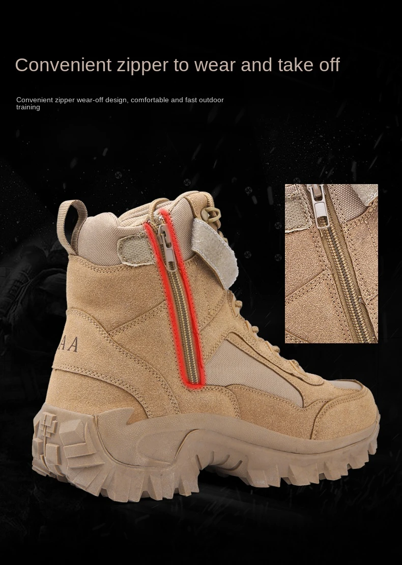 Black Military Boots for Men Army America Hiking Shoes Waterproof Trekking Combat Ankle Boot Tactical Work Safety Shoes Big Size