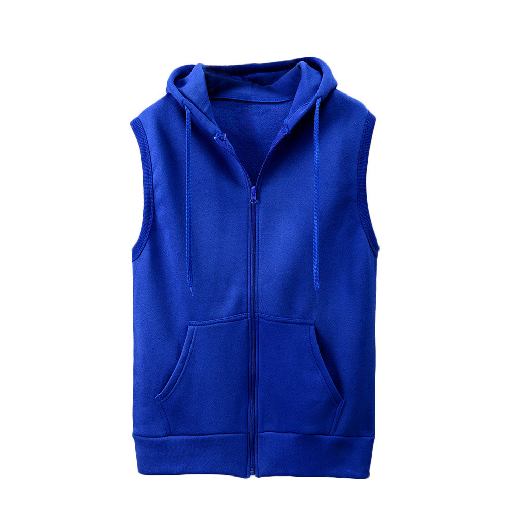 Description Picture 2 of itemMen’S Hooded Sleeveless Zip Casual Vest Sweatshirt Hoodies 2024 Spring Autumn Solid Color Cotton Jacket Vest Waistcoats Top