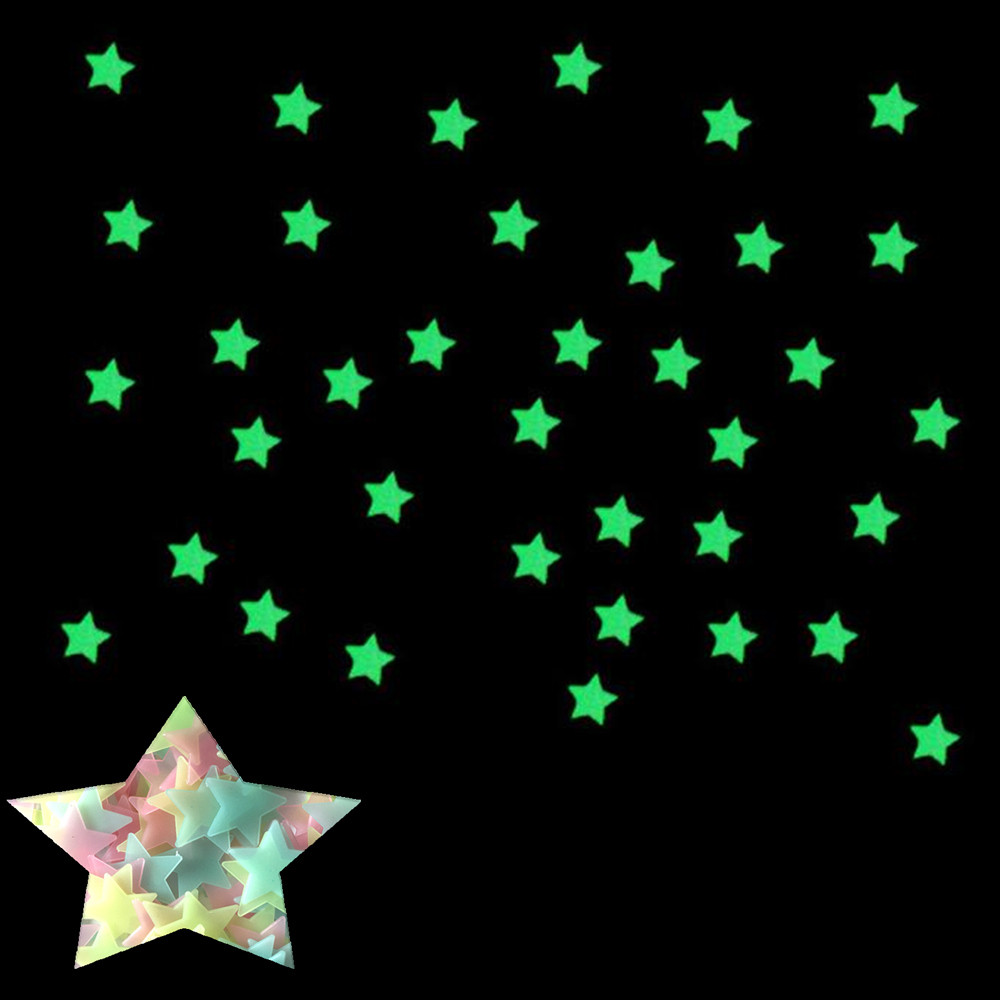 Description Picture 3 of item50/100pcs Luminous Stars Glow In The Dark Wall Stickers For Kids Bedroom Baby Rooms Ceiling Home Decor Fluorescent Glow #H