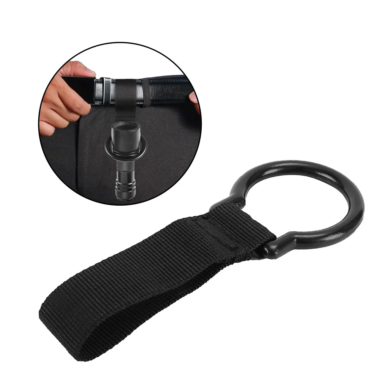 Nylon Flashlight Rings Slide On Duty Belt Ring Holder Portable Multi Function Flashlight Holder for Activities Most Flashlight
