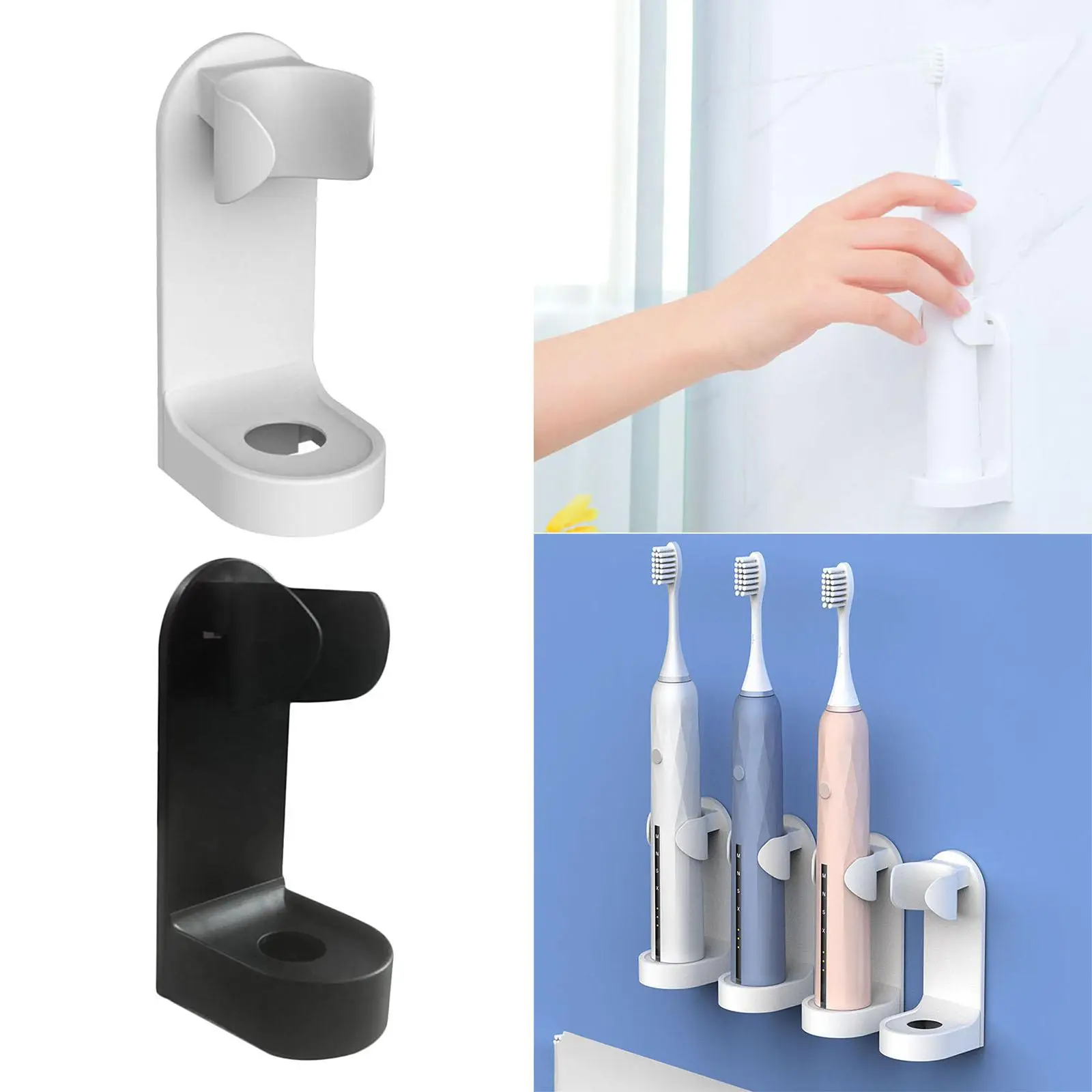 Toothbrush Stand Rack Organizer Electric Toothbrush Wall-Mounted Holder Space Saving Bathroom Accessories