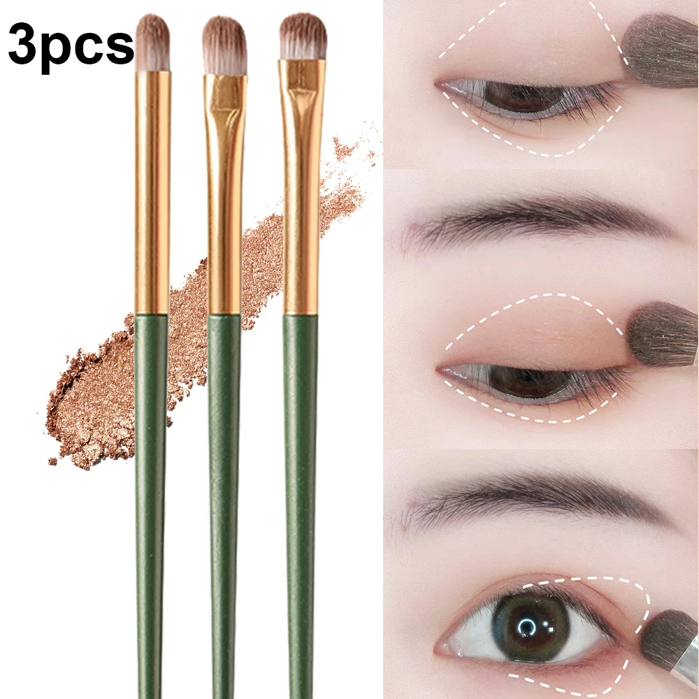 Best of 3PCS Eye Shadow Detail Brushes Blending Tool Set Cosmetic Highlighter Lying Silkworm Smudge Soft Hair Brush Blush Beauty Makeup Reviews & Tips