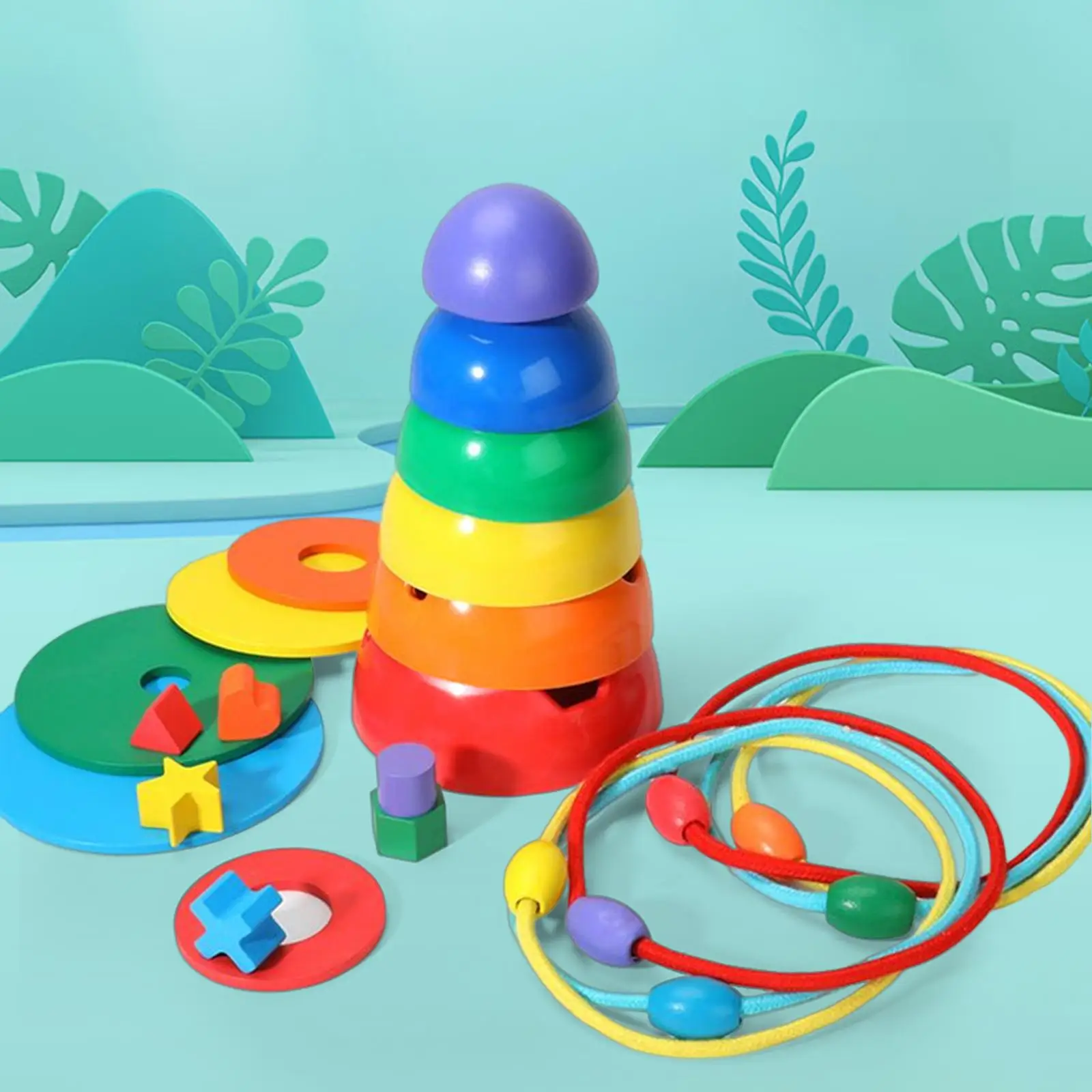 Colorful Nesting Building Stacking Blocks Toy Development Toy for Toddler