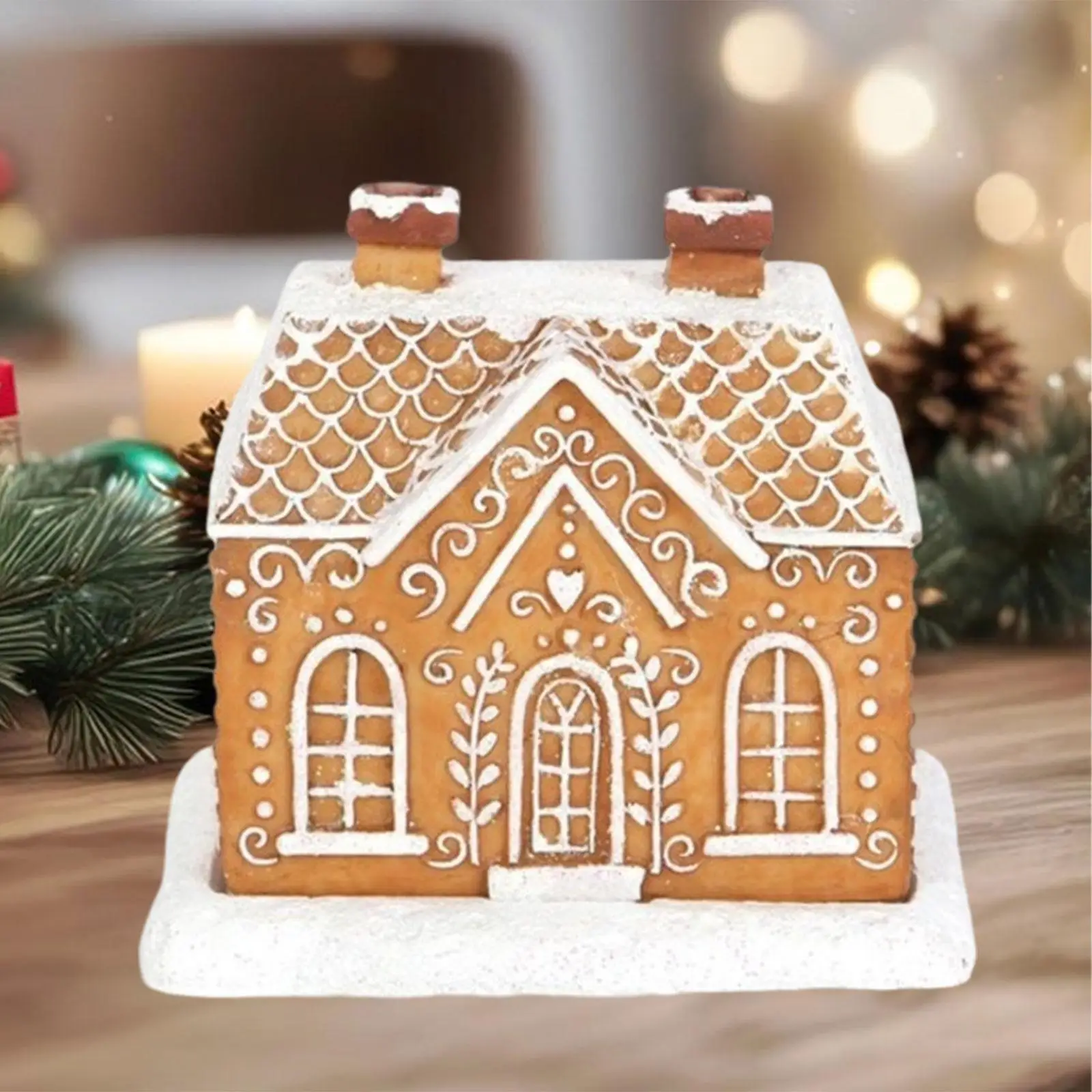 Christmas Cabin Incense Burner Waterfall Incense Holder for Home Holiday