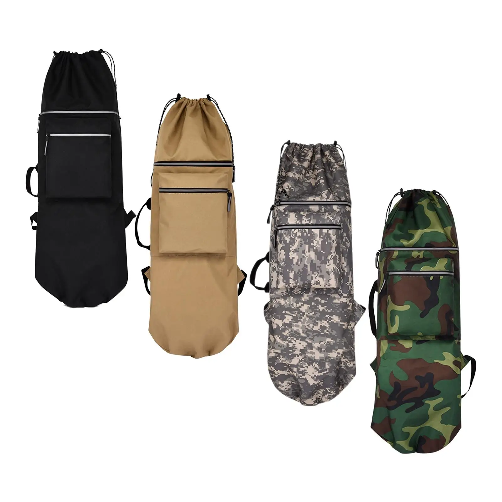 Skateboard Backpack Bag with 2 Pocket Water Resistant Adjustable Straps Carrier
