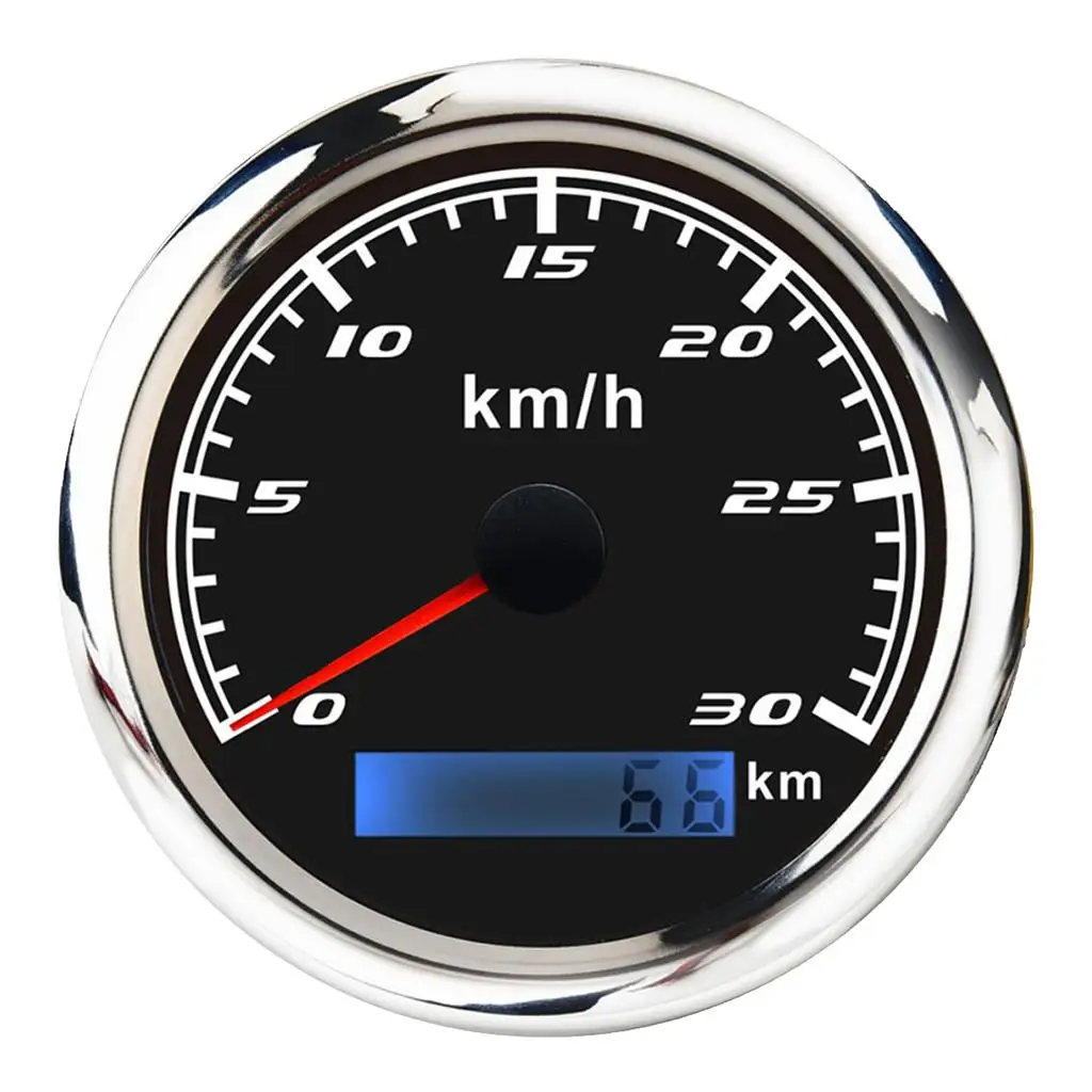 Waterproof Speedometer 30 Km / H 85 Mm Pulse Signal LCD Speedometer