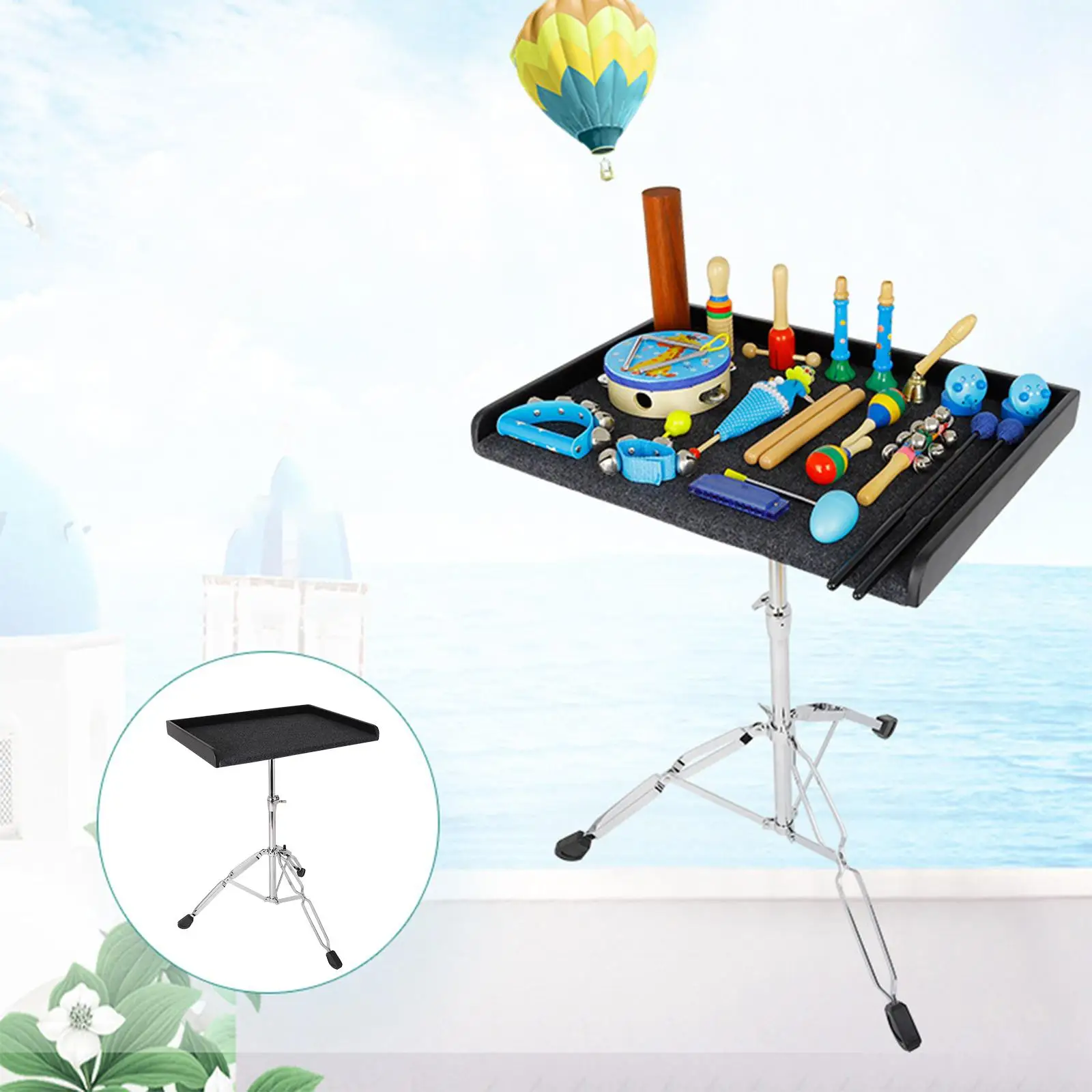 Percussion Table Anti Slip Tripod Stand Adjustable Portable for