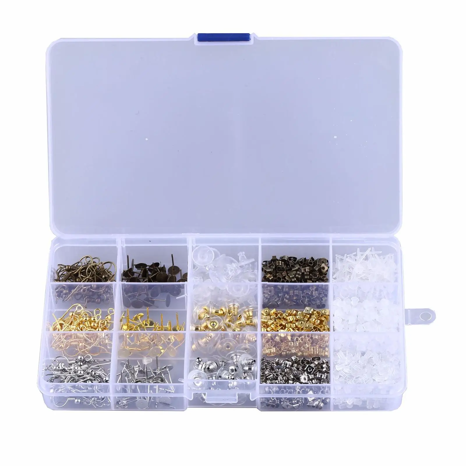 Earring Making Supplies Kit Earring Posts Earring Backs Stoppers for Jewelry Making Findings