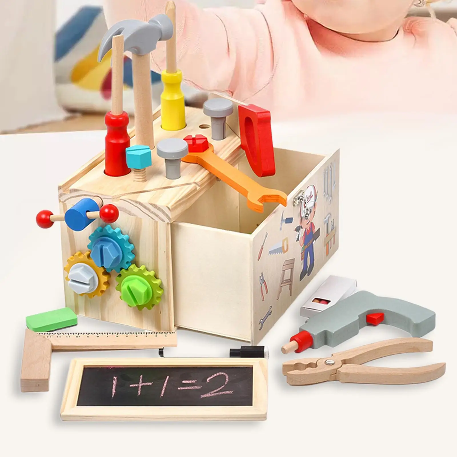 Children`s Repair Tool Kits Pretend Game Creative   Simulation Disassembly Carpenter Tool for Birthday Gift Preschool