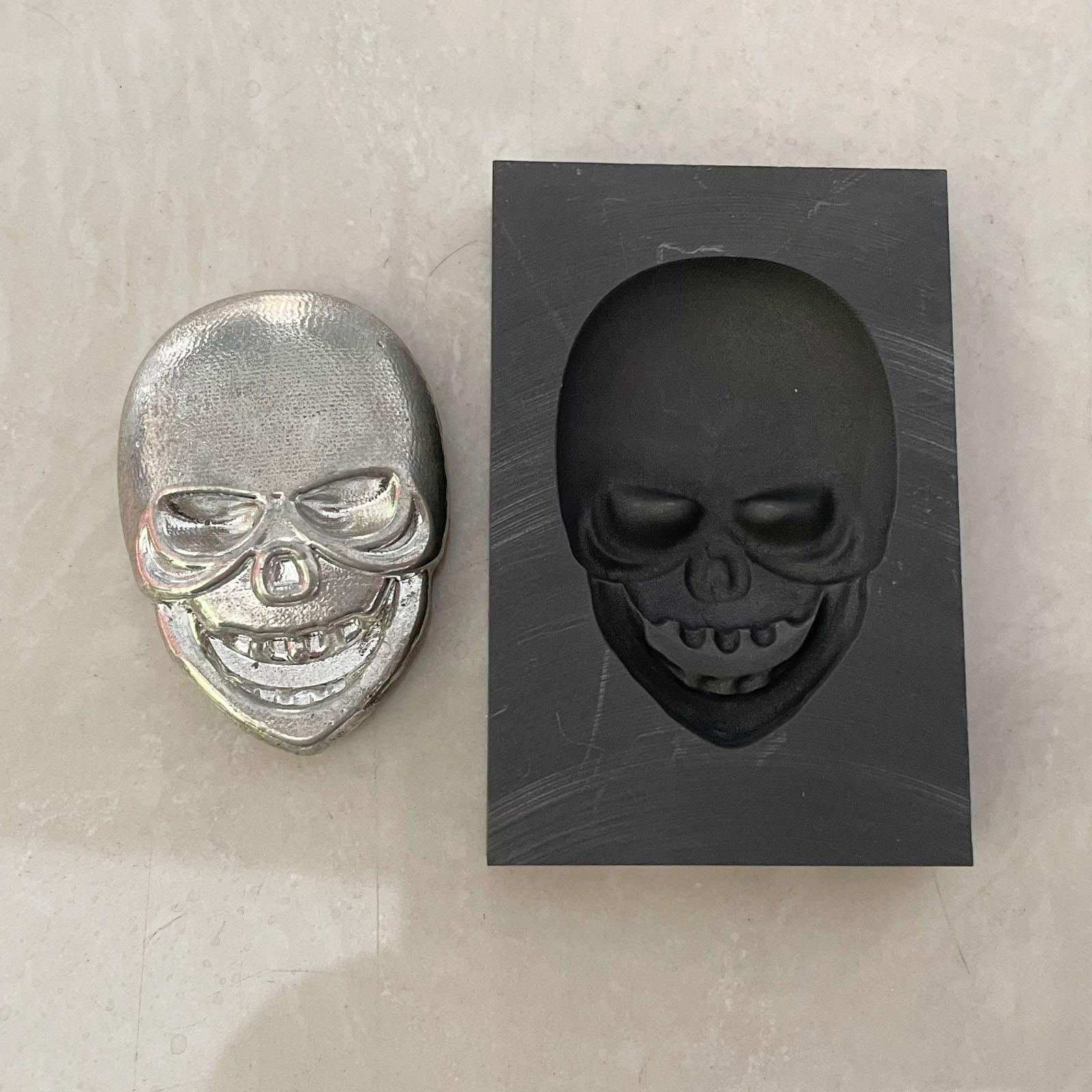 3D Graphite Ingot Mold Skull Metal Gold Silver Copper Tin for Melting Casting Refining