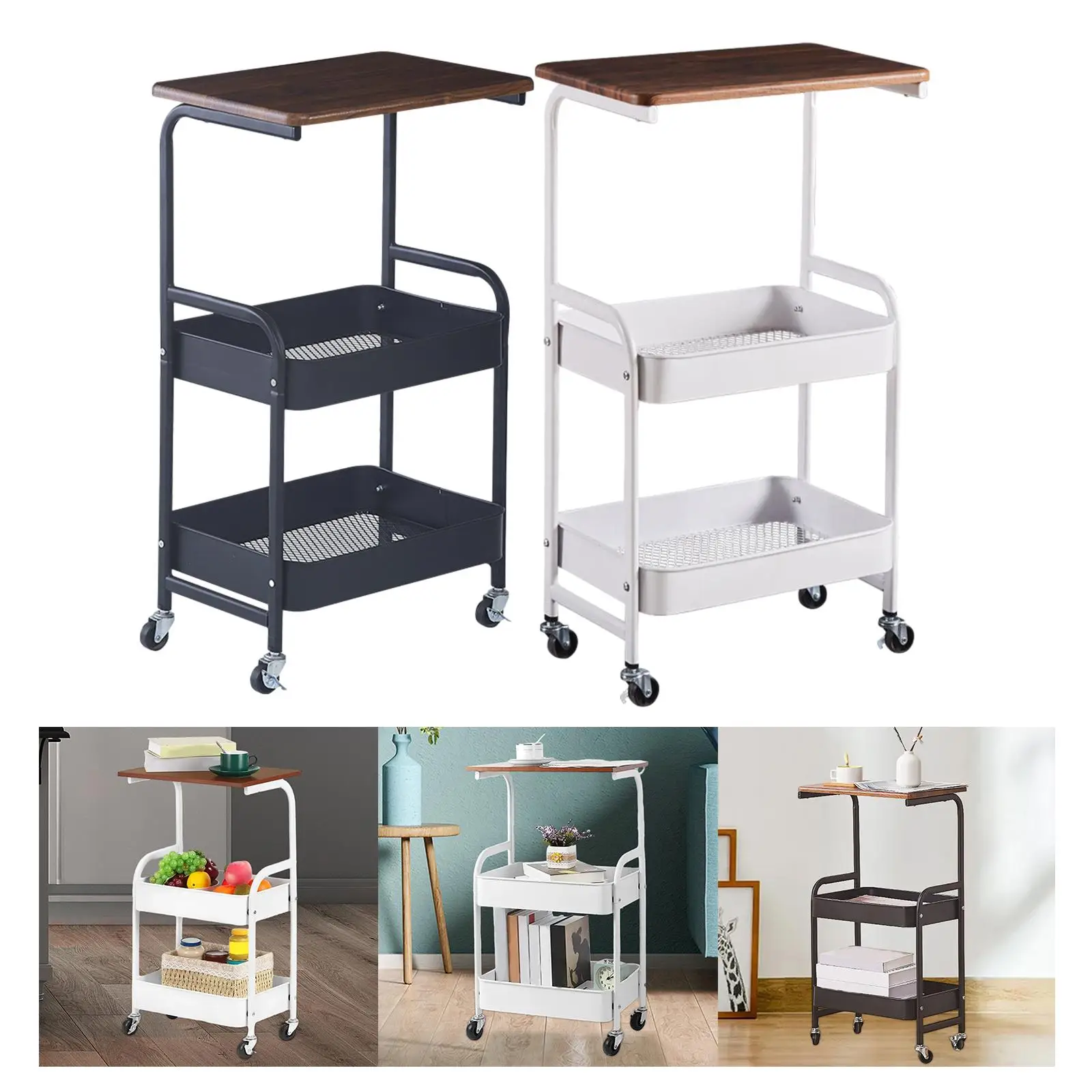 Slim Storage Cart Multipurpose Waterproof Classic Durable Fruits Rack Rolling Cart for Laundry Room Narrow Place Kitchen Bedroom