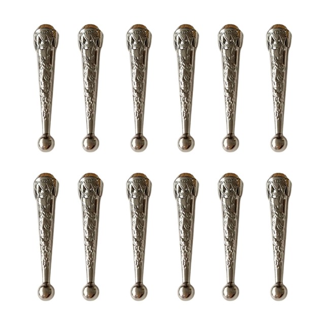 12pcs/lot bolo tie tip zinc alloy DIY part of necktie accessories, White,  Small 