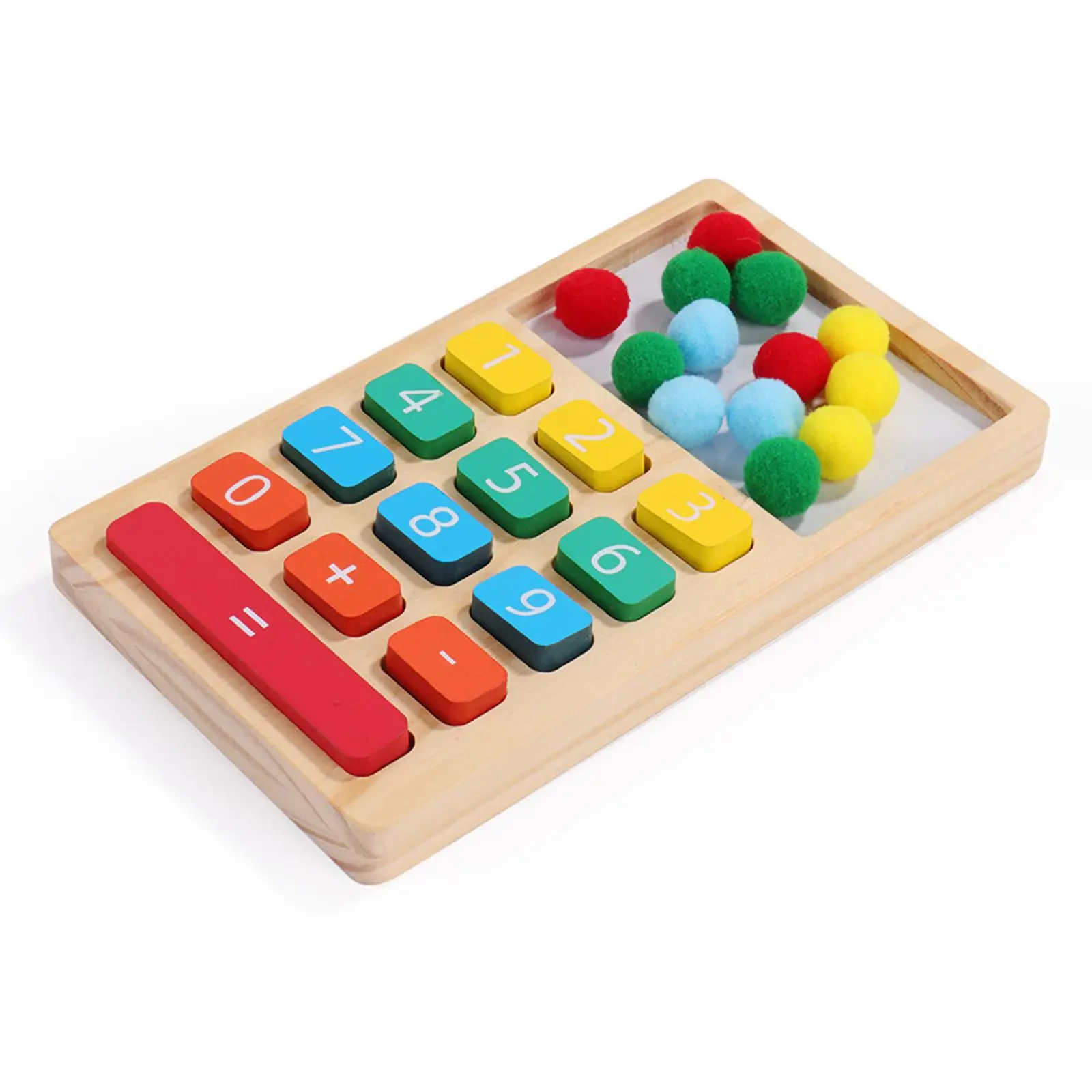 Wooden Calculator Addition Subtraction Kids Counting Number Early Math Educational Learn Math for Homeschool Toddler Preschool