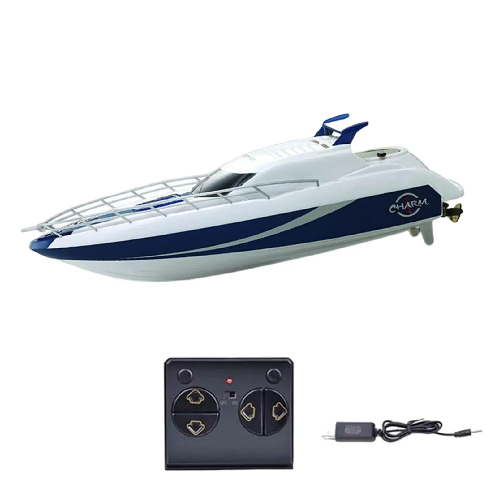 Portable Remote Control Boat Water Toy Boat USB Rechargeable Warship Model RC Boat for Children Boys Girls Beginner Gifts