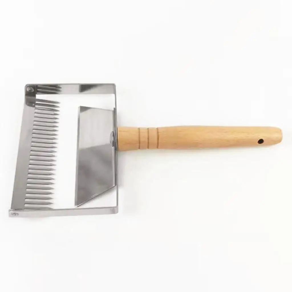 Beekeeping Tool with Stainless Steel Wooden Handle Honey Scraper