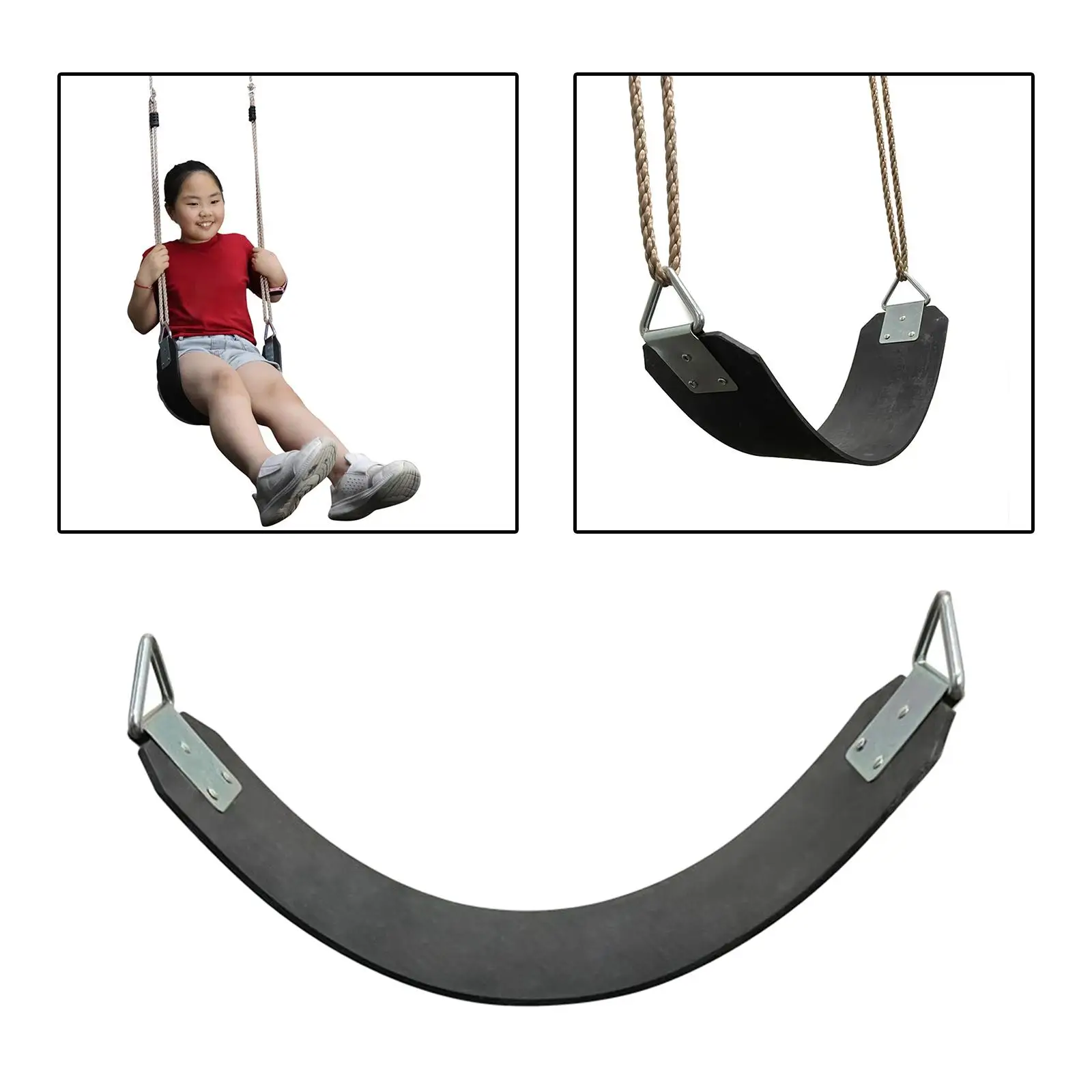 Replacement Swing Seat Garden Swings with Metal Triangle Rings Hanging Swing for Garden Backyard Gym