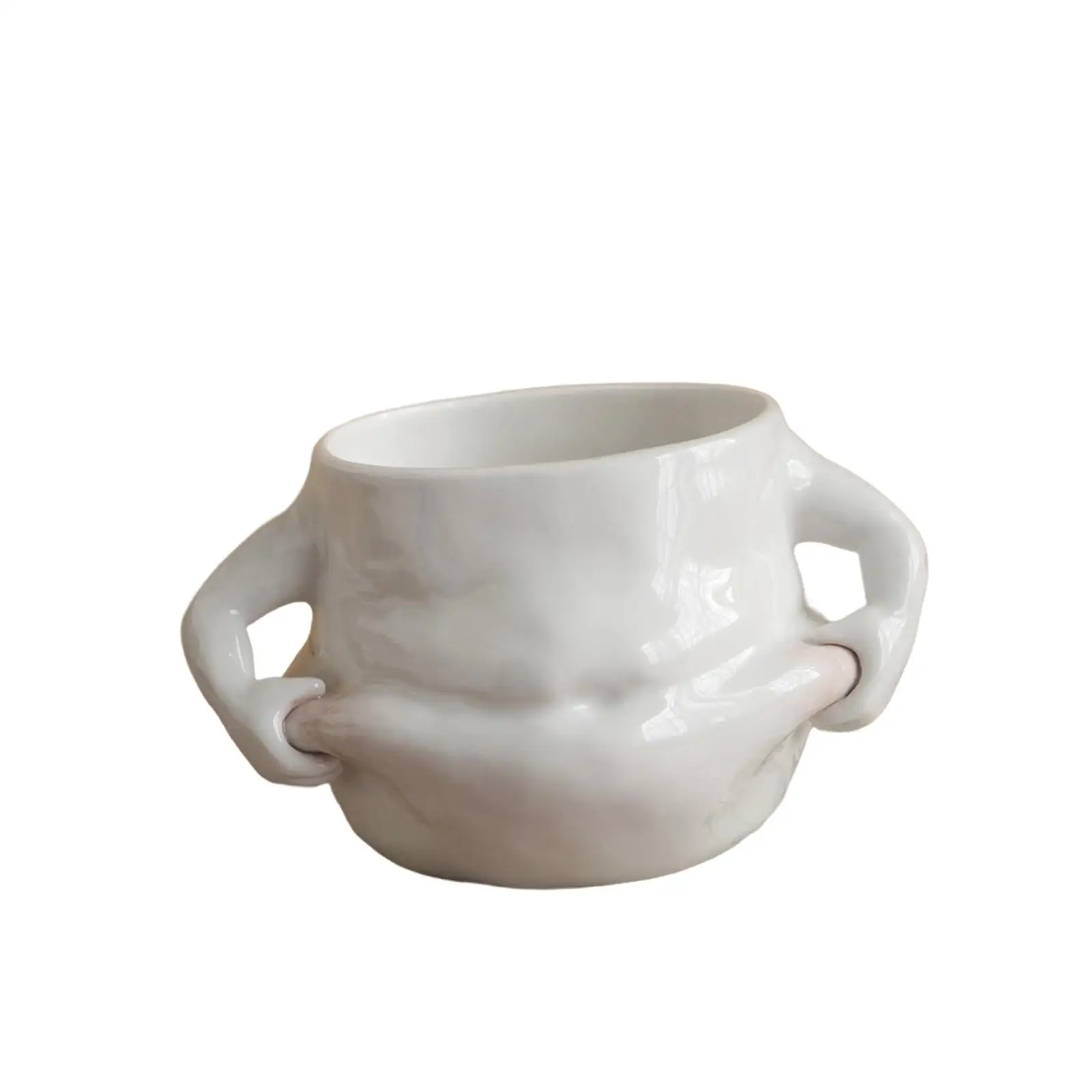 Creative Ceramic Coffee mug Cup Housewarming Gift Novelty white Pinch Belly Funny for pub kitchen