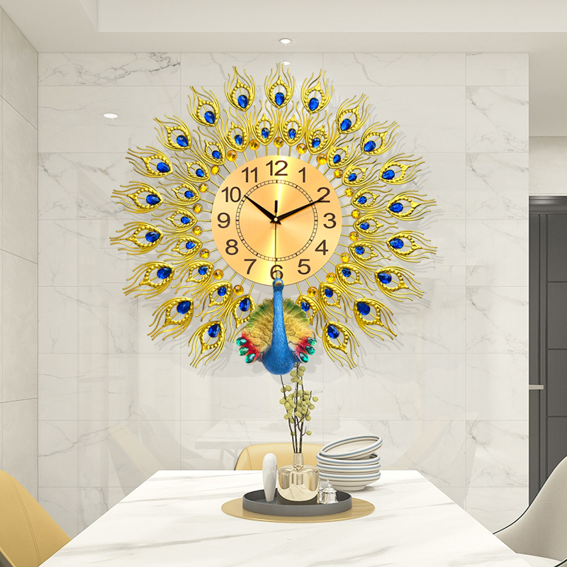 Design Simple Wall Watch Art Mural Luxury Korean Modern Peacock Bathroom Bedrooms Wall Clocks Nordic Reloj De Pared Home Decor