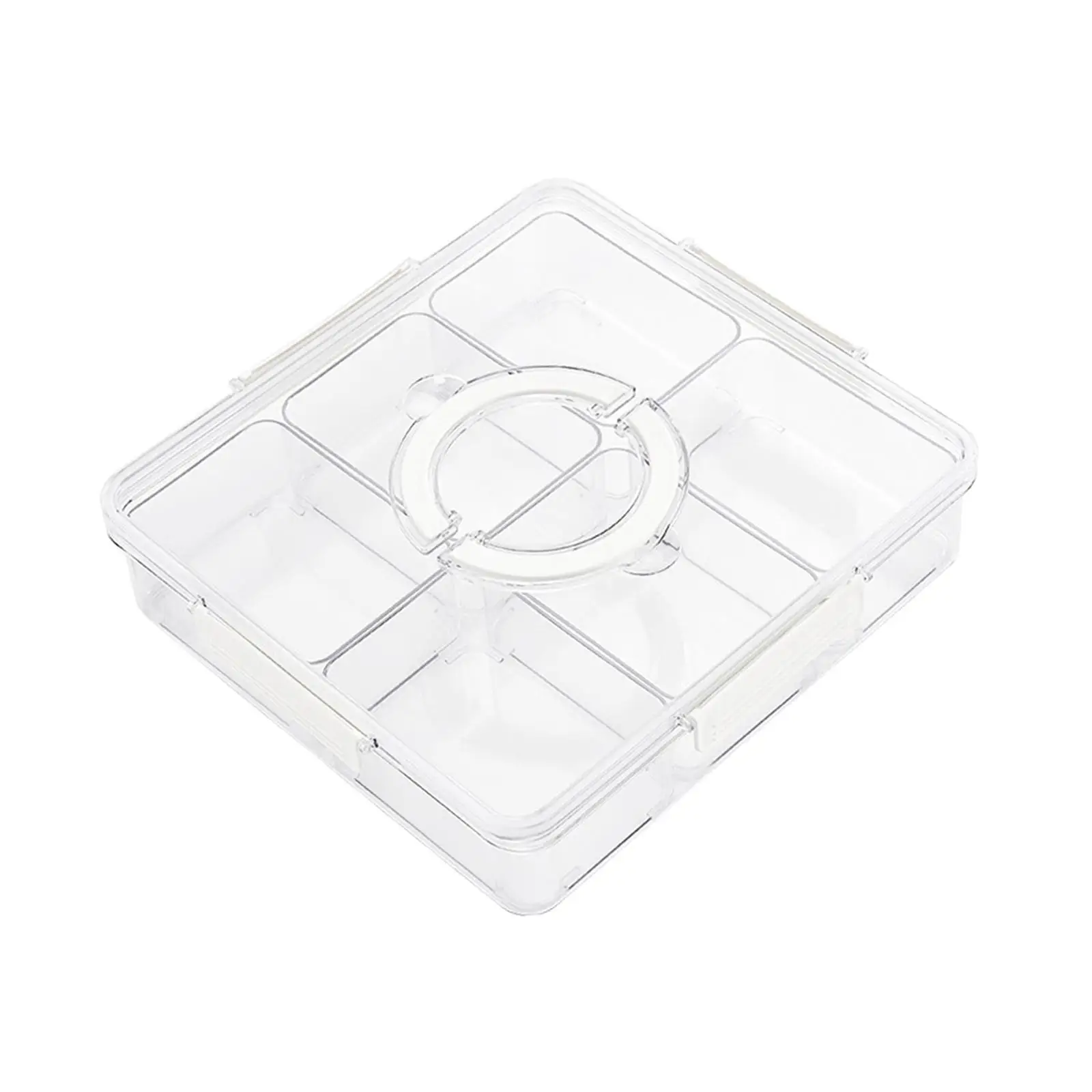 Divided Serving Platter 6 Compartment Leakproof Storage Container Snack Container Appetizer Tray for Dessert Fruits Appetizer