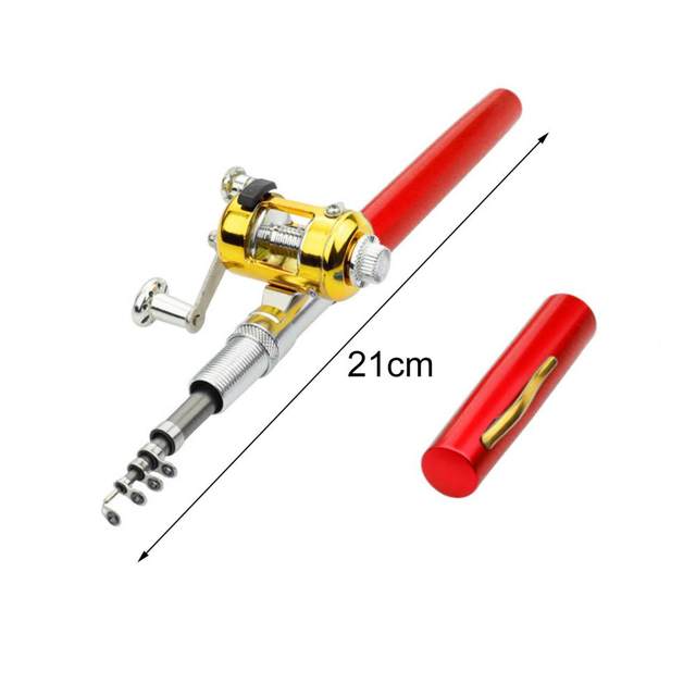 Mini Pocket Pen Fishing Rod Pole and Reel 5.1:1 Rotate Speed Ratio