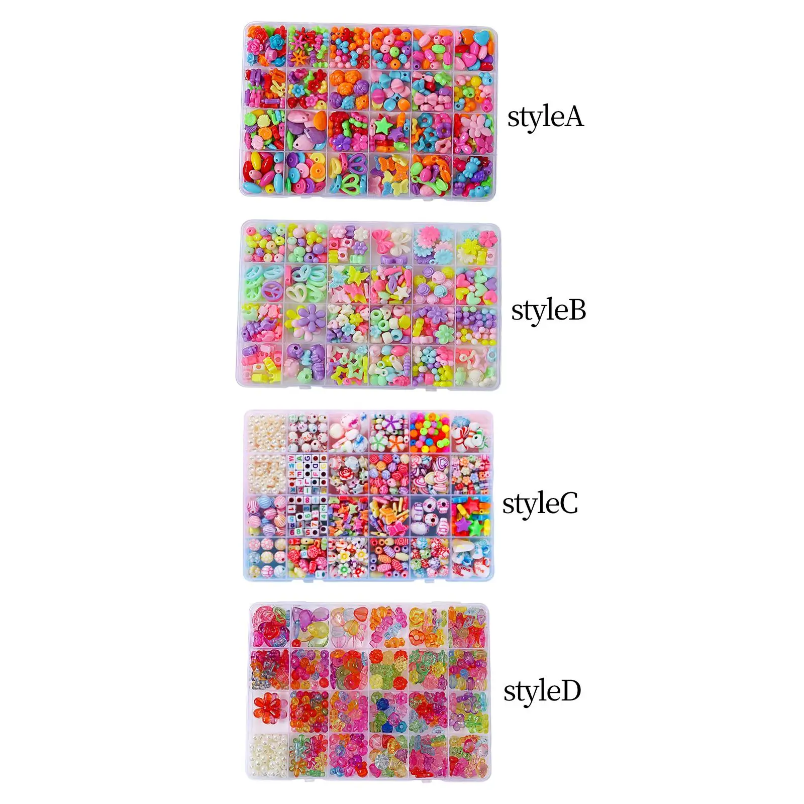 24 Grid Spacer Beads Girls Pendants for Findings Accessories Craft Supplies