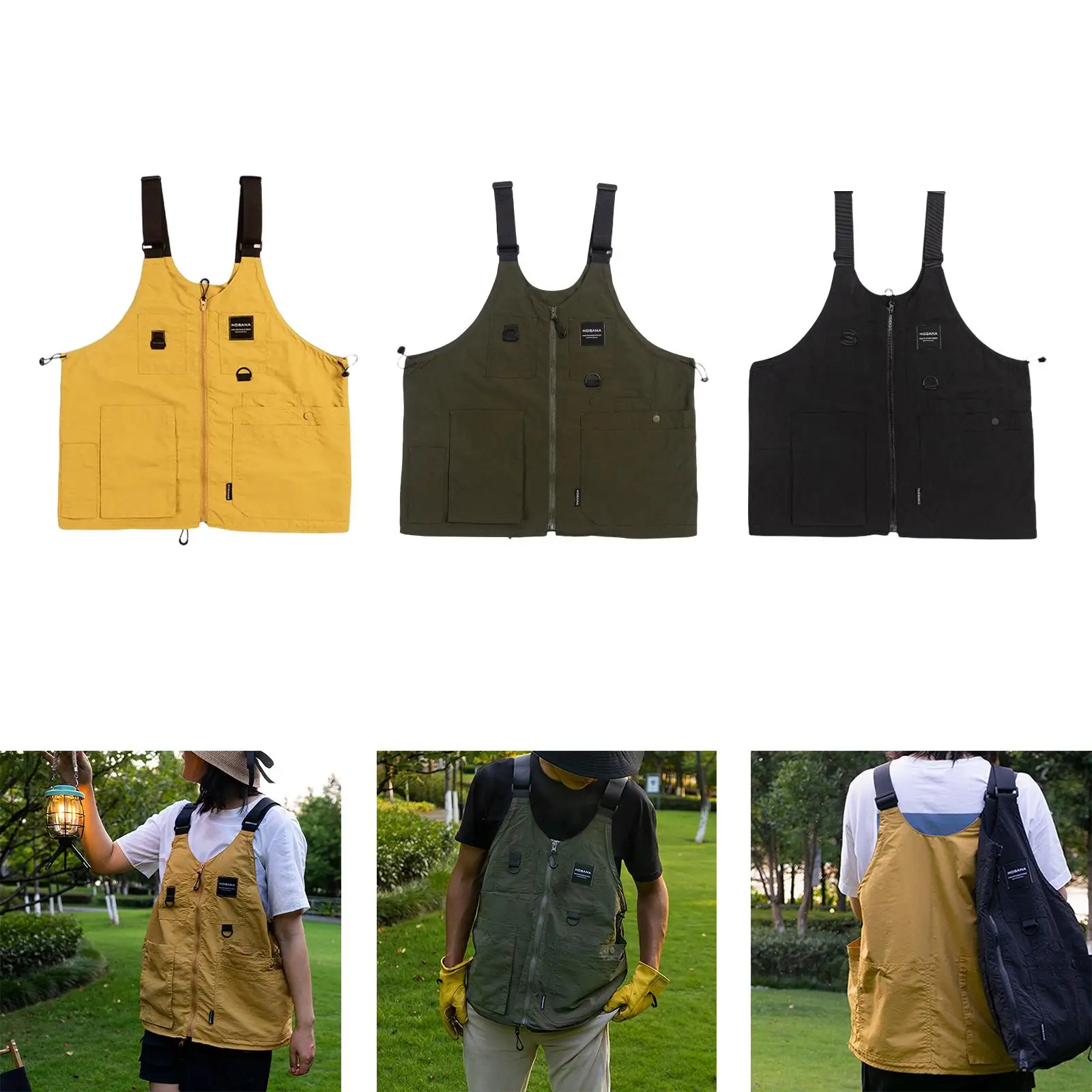 Outdoor Multi Functional Camping Vest Tote Casual Lightweight Multi Pocket Jacket Waistcoat for Fishing Hiking Men Women Adult