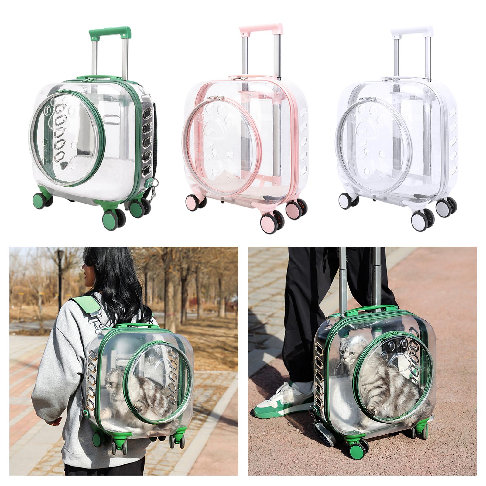 Dog Trolley Case Luggage Box Portable Suitcase Universal Wheel Backpack Travel Carrier Bag for Outing Outdoor Camping Walking