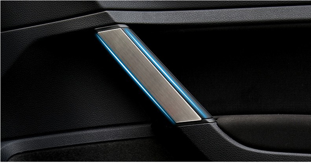 Für volkswagen golf 7 mk 7 mk 7,5 auto styling innen tür armlehne edelstahl dekoration auto zubehör 4 teile/satz – Detail 3