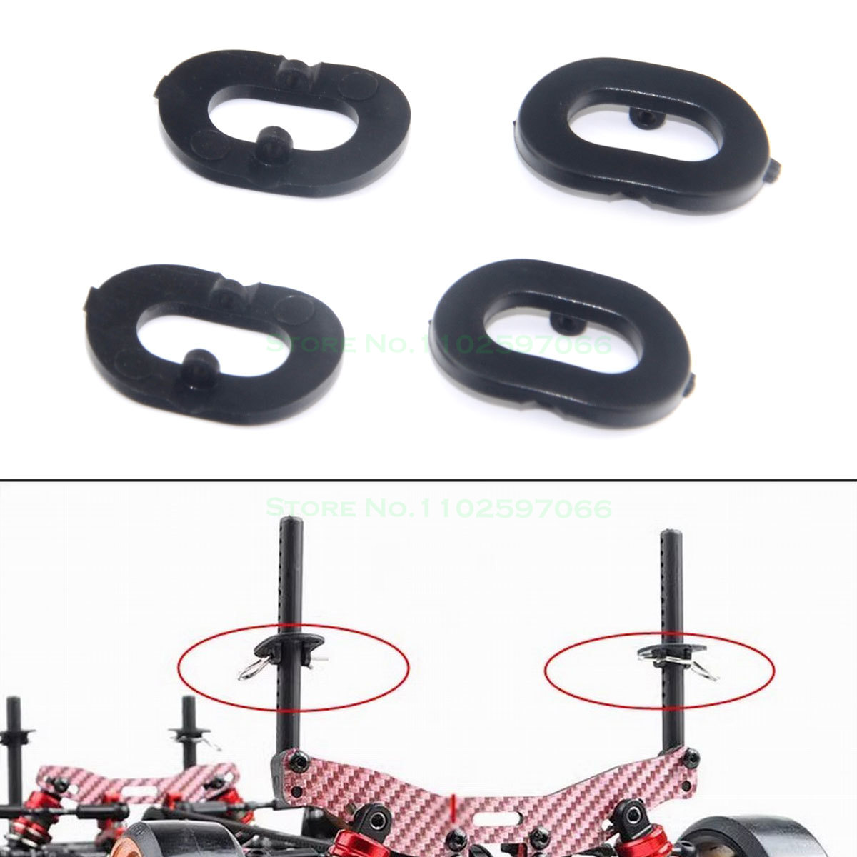 4 Stücke RC Body Mount Spacer Post Kunststoff Kratzfeste Dichtung für TAMIYA 1/10 RC Auto Shell Halter – Detail 1